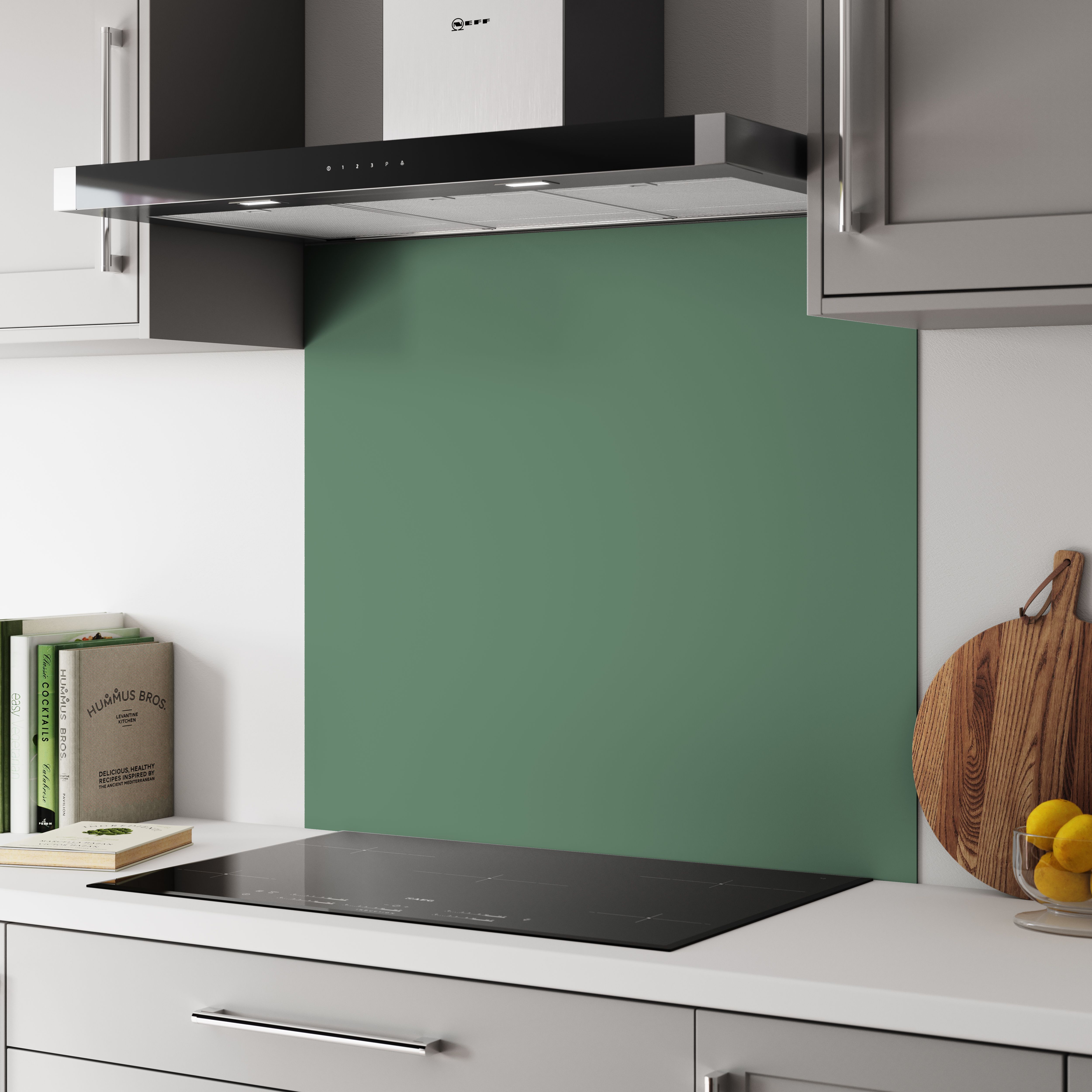 Splashwall Grey & Seafoam Green Aluminium Splashback, (H)800mm (W)900mm (T)4mm
