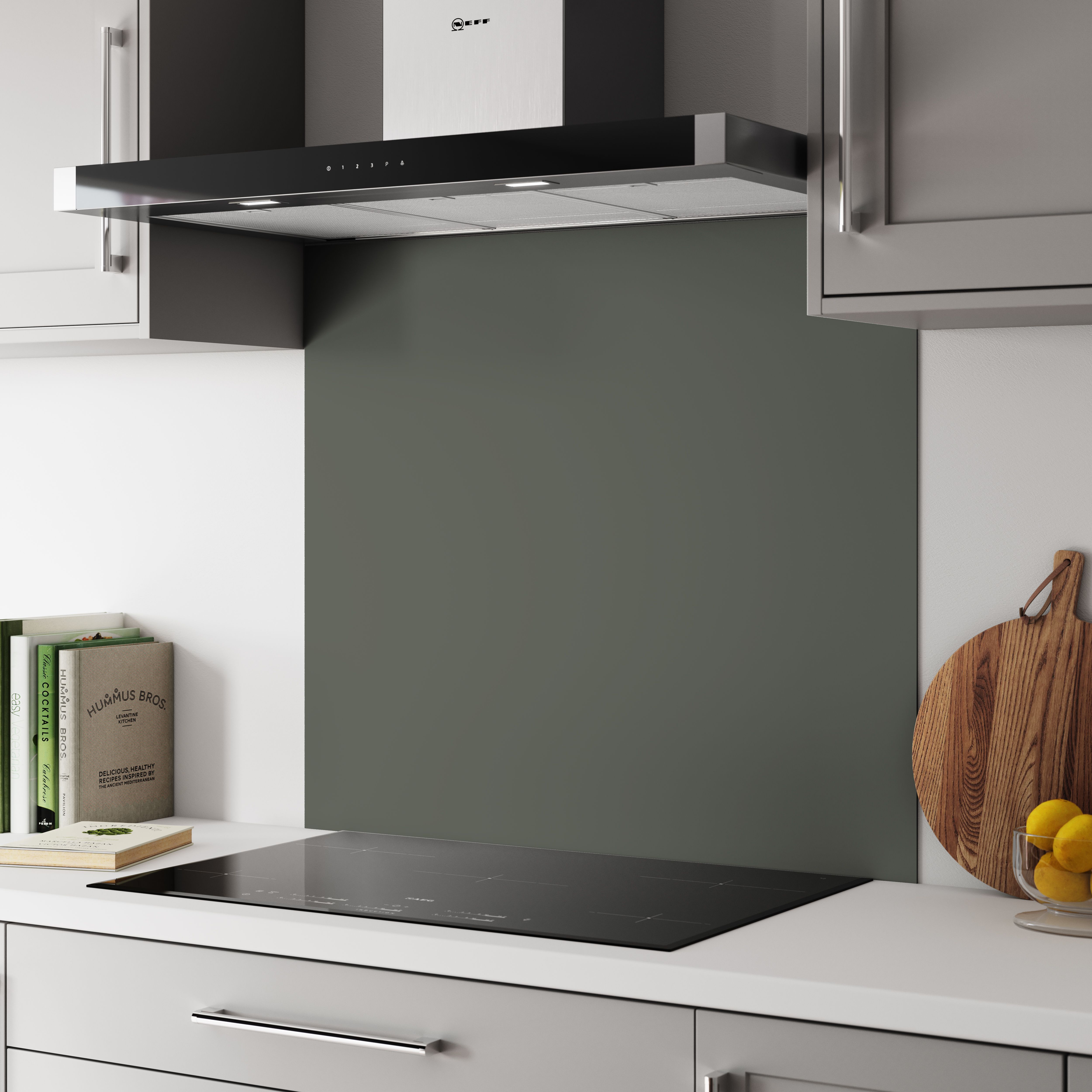 Splashwall Grey & Seafoam Green Aluminium Splashback, (H)800mm (W)900mm (T)4mm