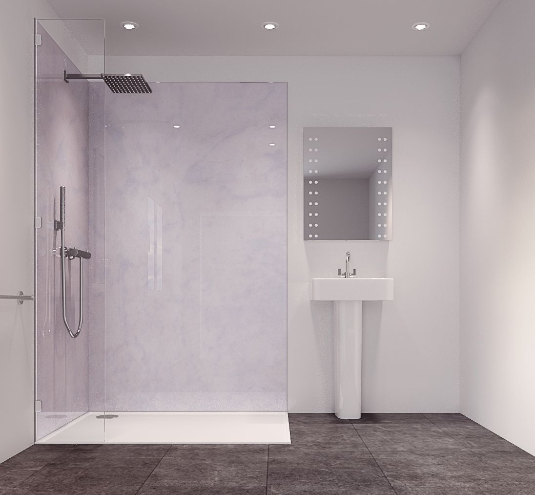 Splashwall Impressions Blue spa Laminate Panel (W)58.5cm x (H)242cm x (D)11mm