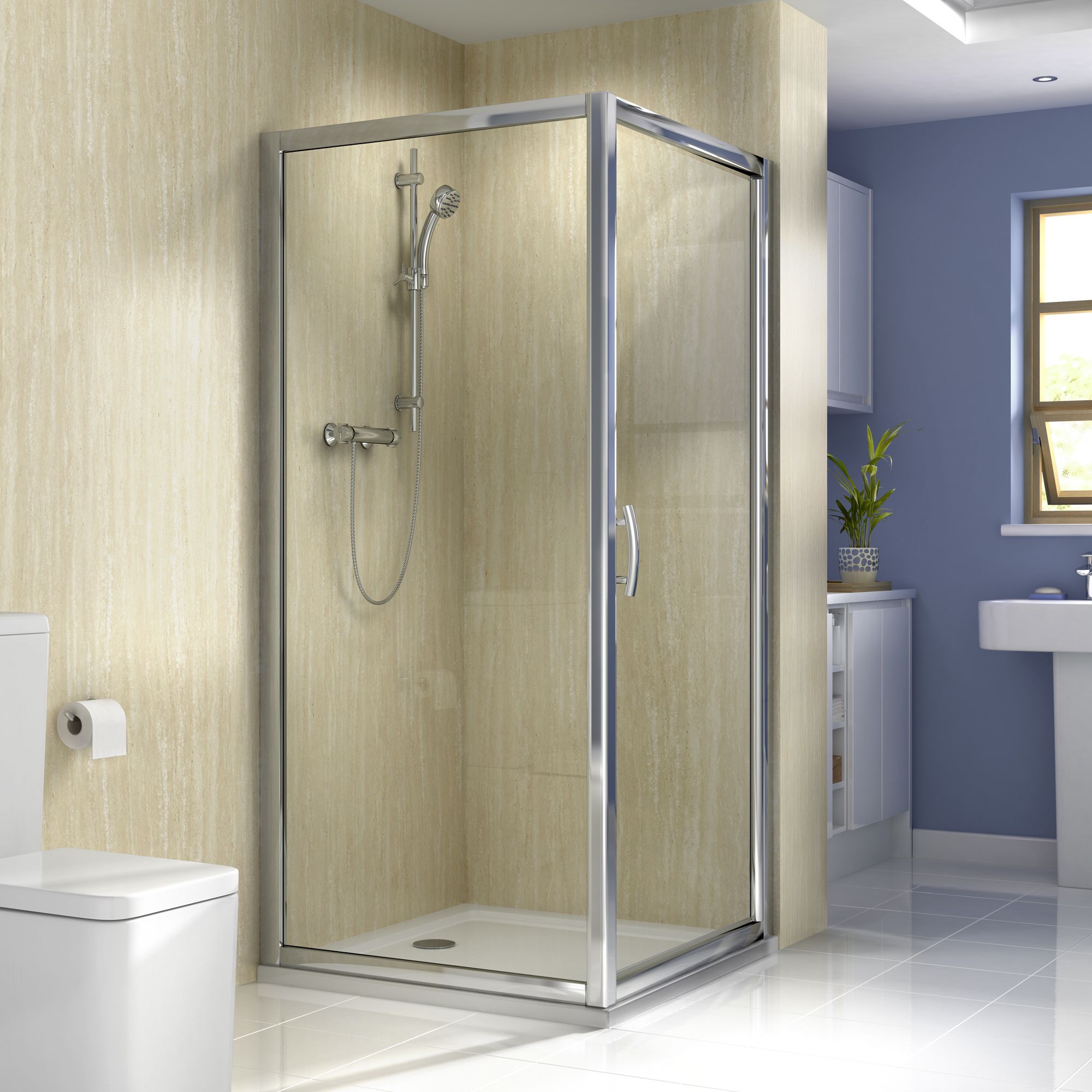 Splashwall Impressions Matt Natural MDF Panel (W)120cm x (H)242cm x (D)11mm