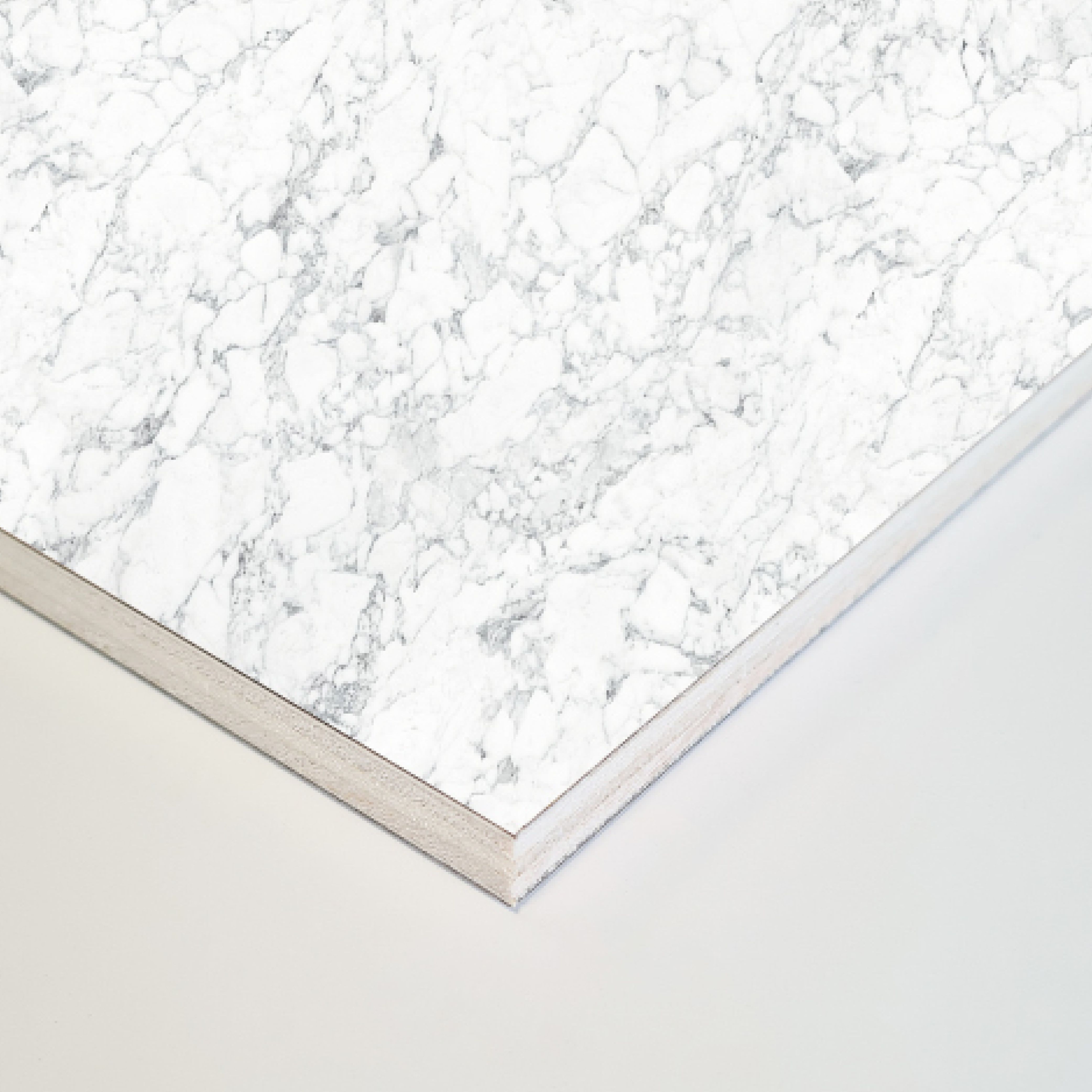 Splashwall Laminate Tongue & groove Bathroom & wet room Decorative panel (H)2420mm (W)1200mm - Matt White Cararra marble effect