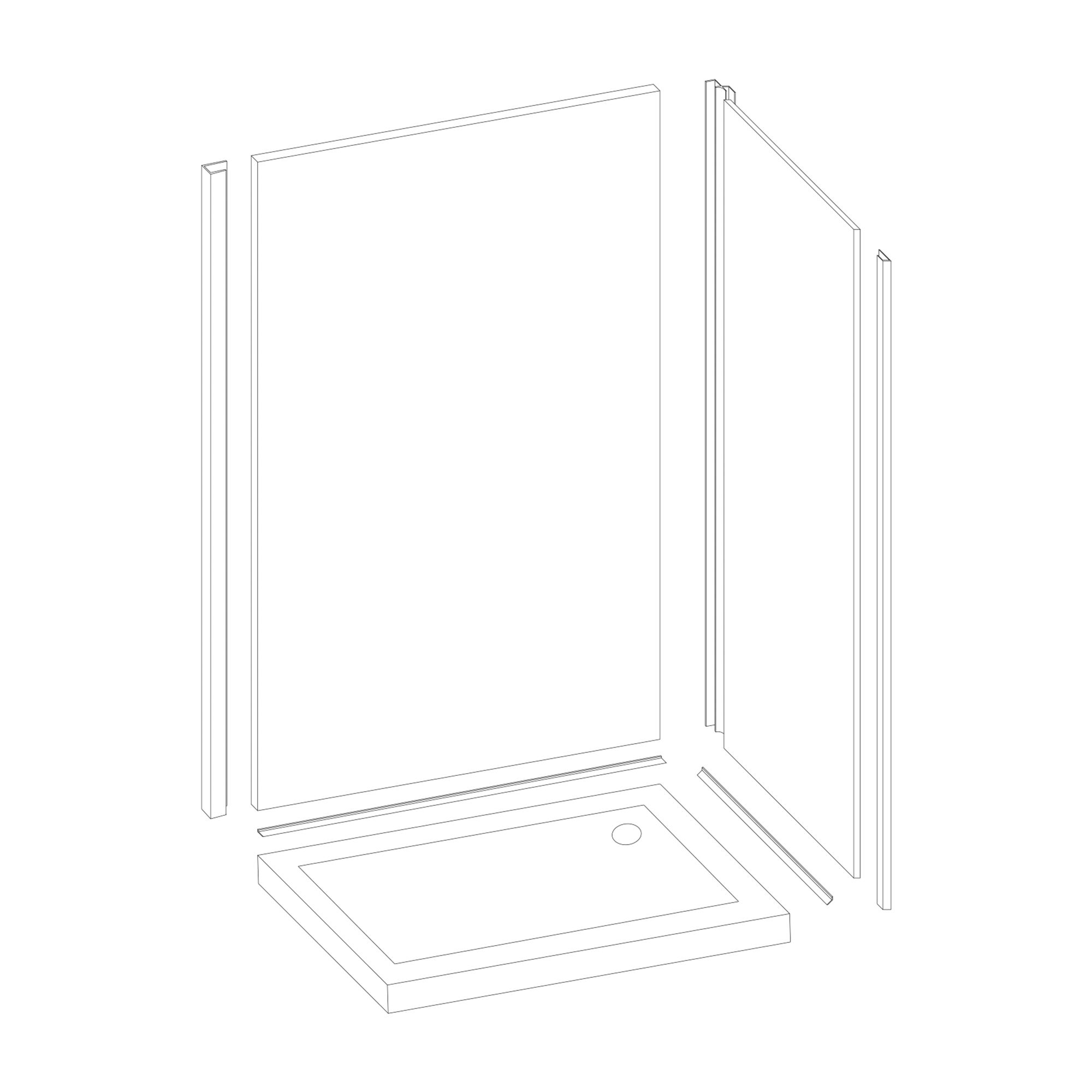 Splashwall Matt Cream concrete 2 sided Shower Panel kit (W)1200mm (T)11mm