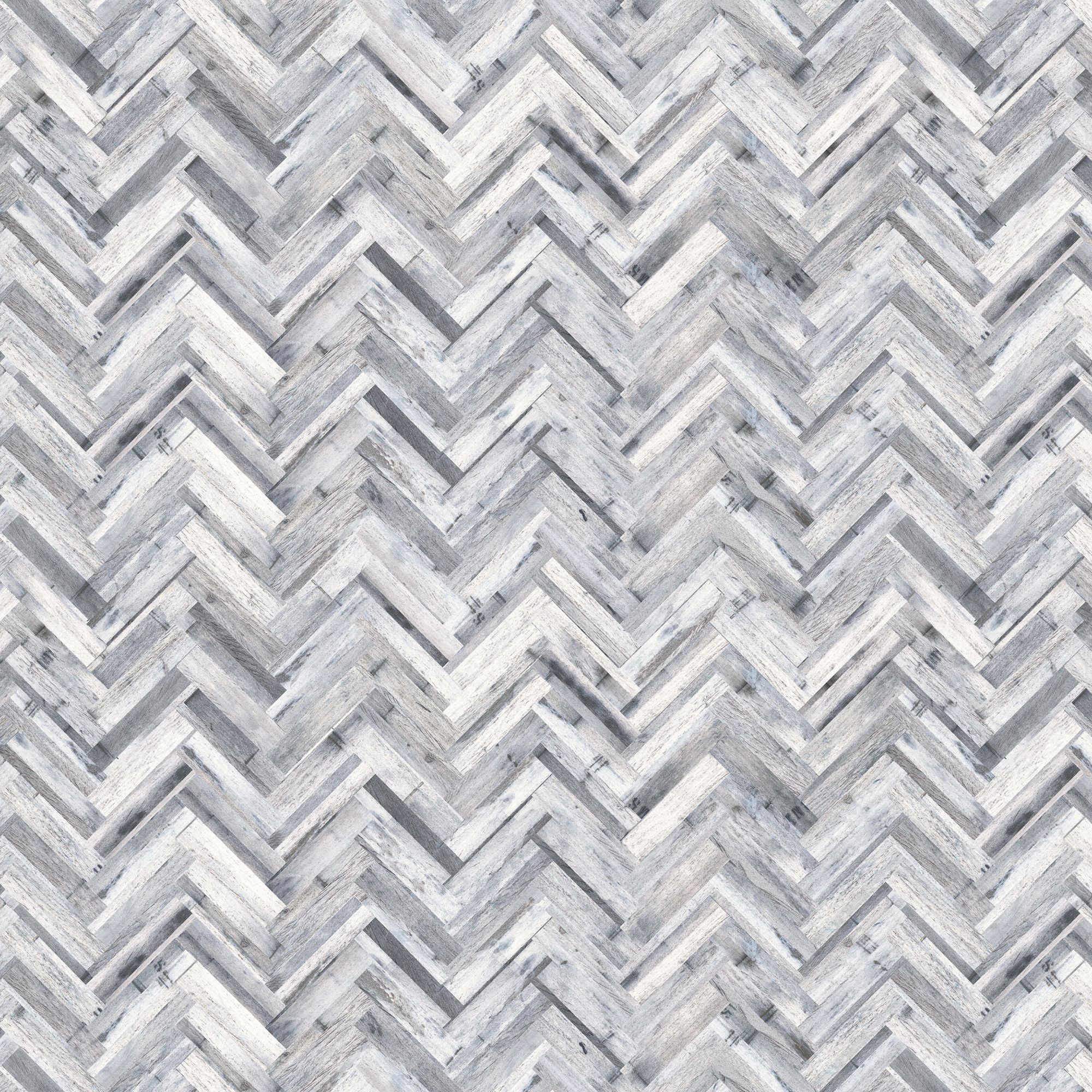Splashwall Matt Grey & white Herringbone MDF Splashback, (H)600mm (W)2440mm (T)10mm