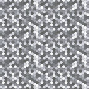 Splashwall Matt Grey & white Hexagonal MDF Splashback, (H)600mm (W)2440mm (T)10mm