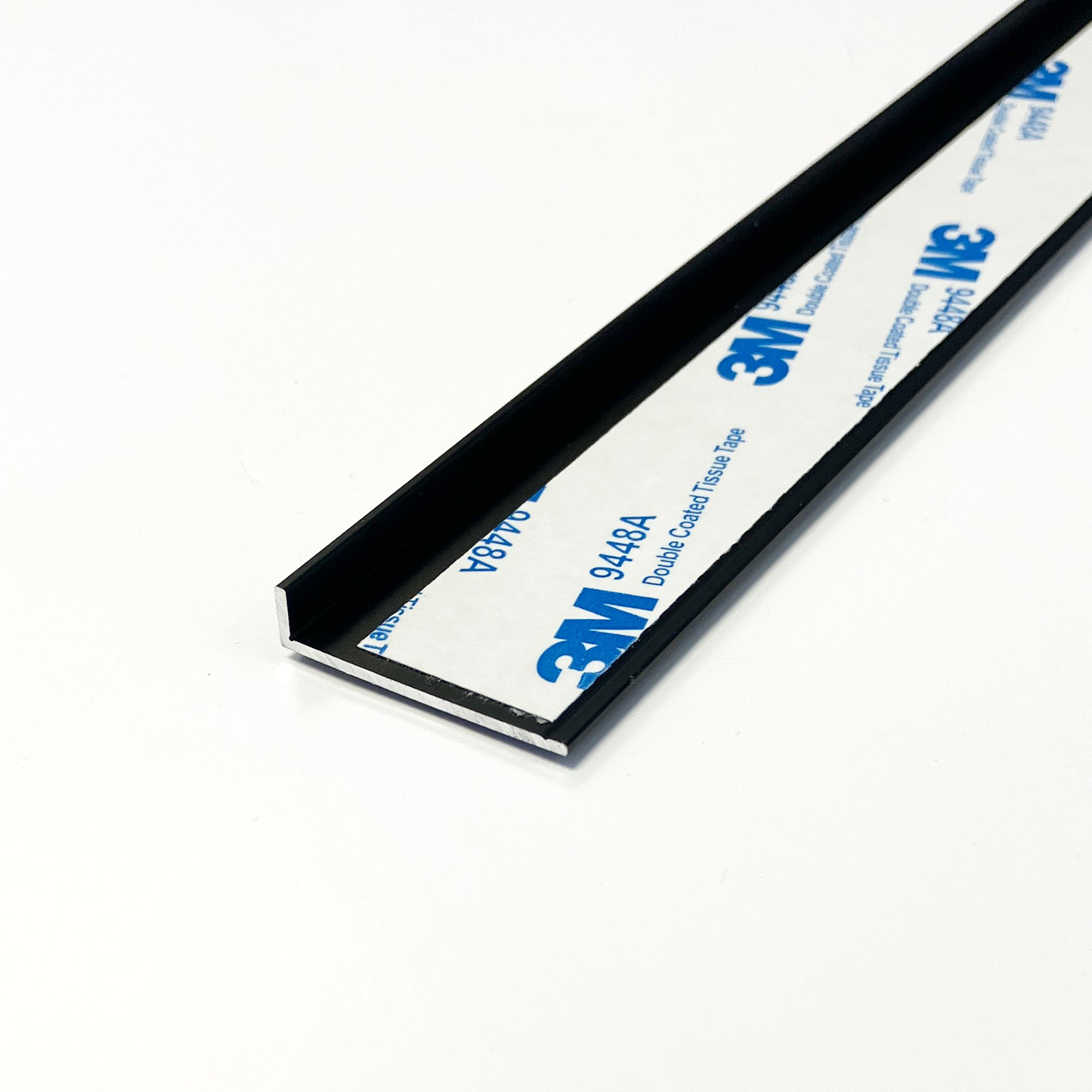 Splashwall Straight Polished Panel end cap (L)800mm (W)27mm (T)6mm - Matt black