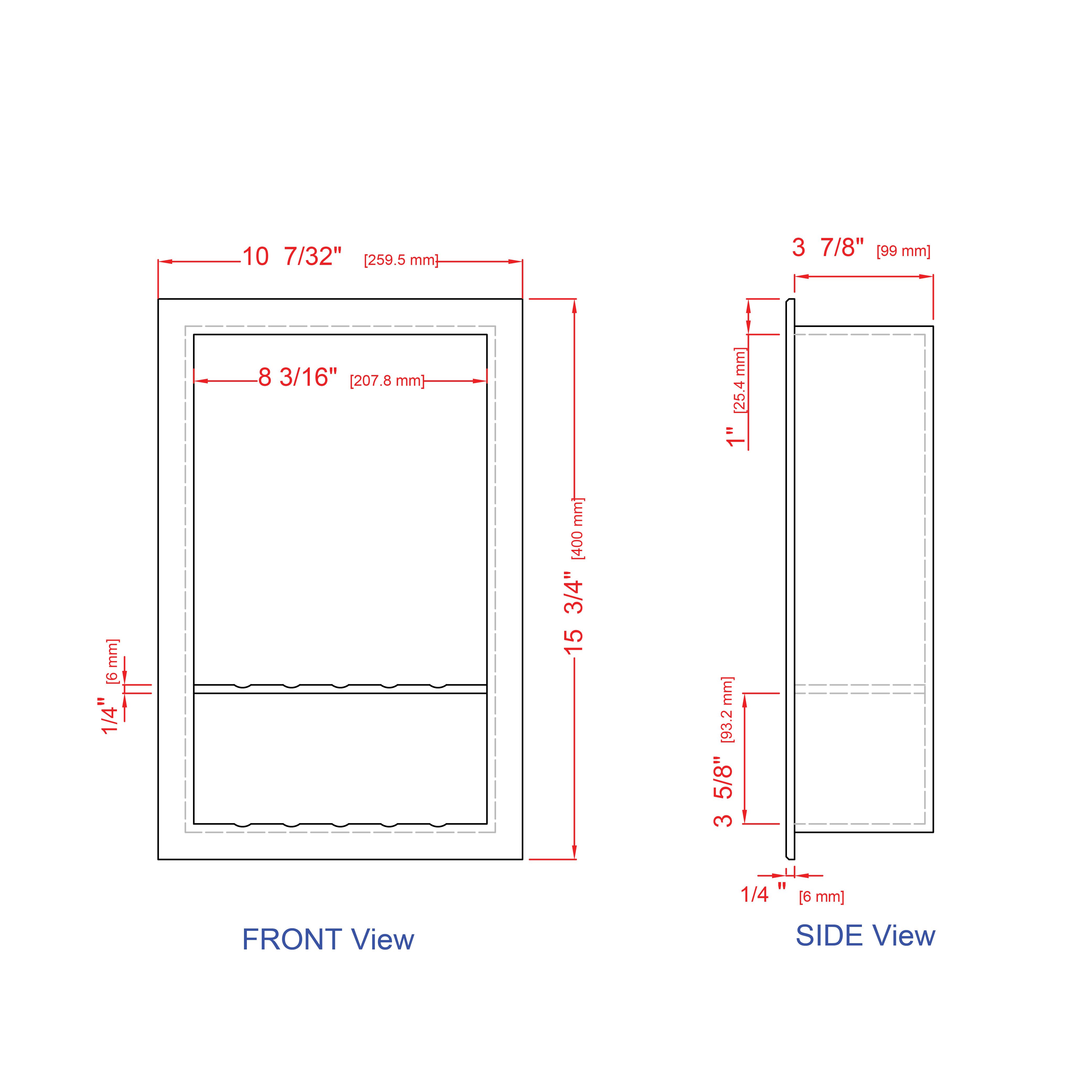 Splashwall Wet room Recessed storage unit, (H)400mm (W)259.5mm (D)99mm