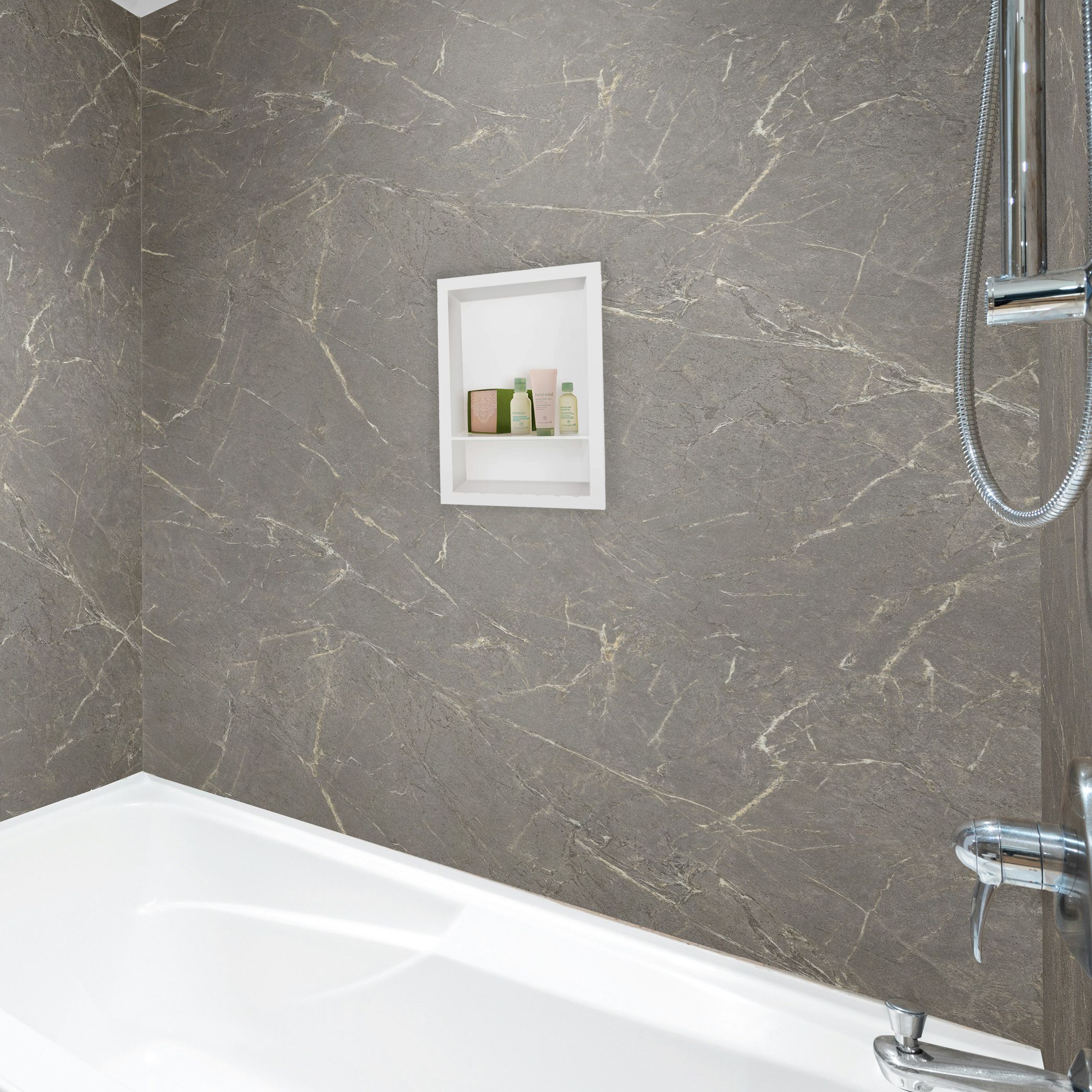 Splashwall Wet room Recessed storage unit, (H)400mm (W)259.5mm (D)99mm