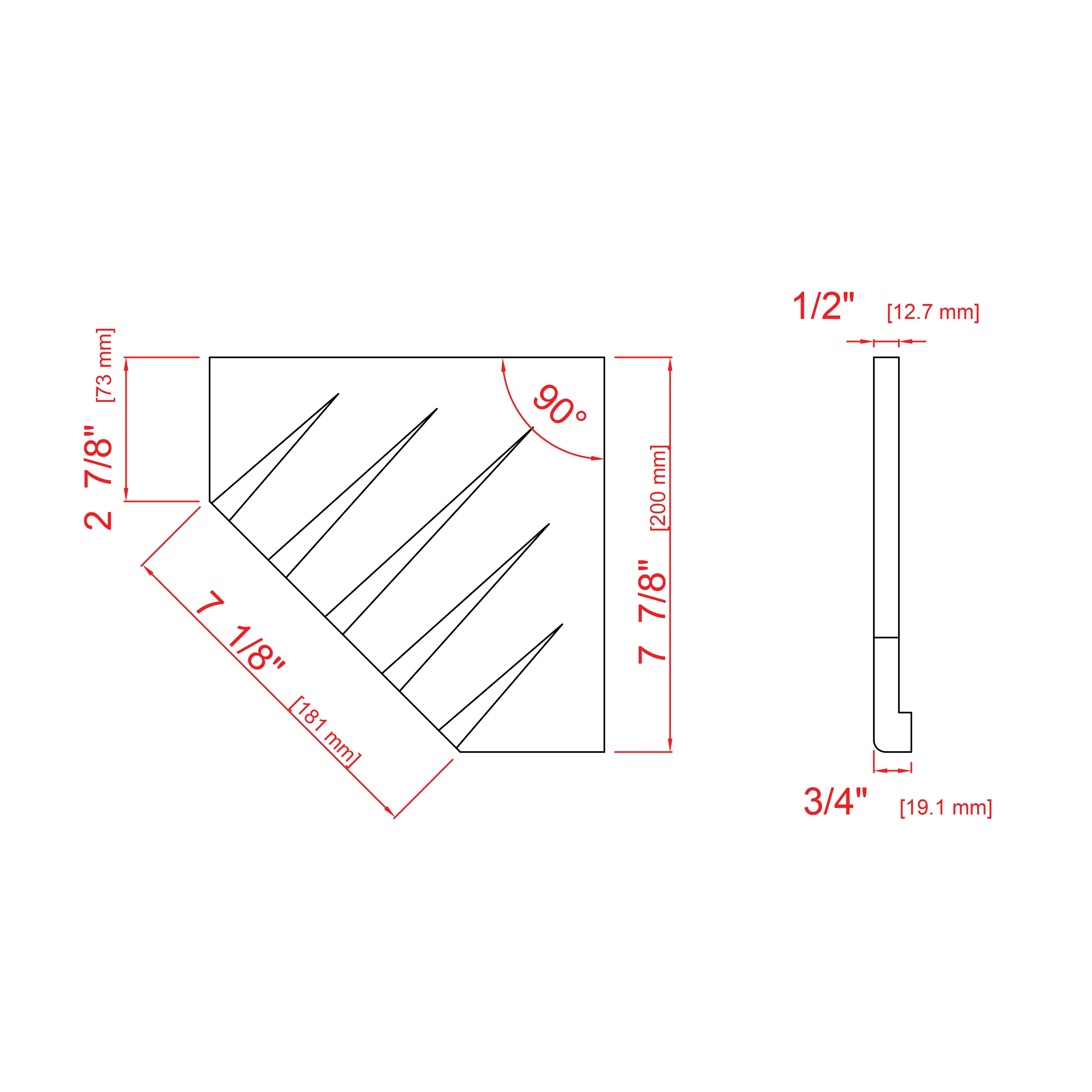 Splashwall White Wall-mounted Bathroom Corner shelf (D)1.91cm (H)20cm