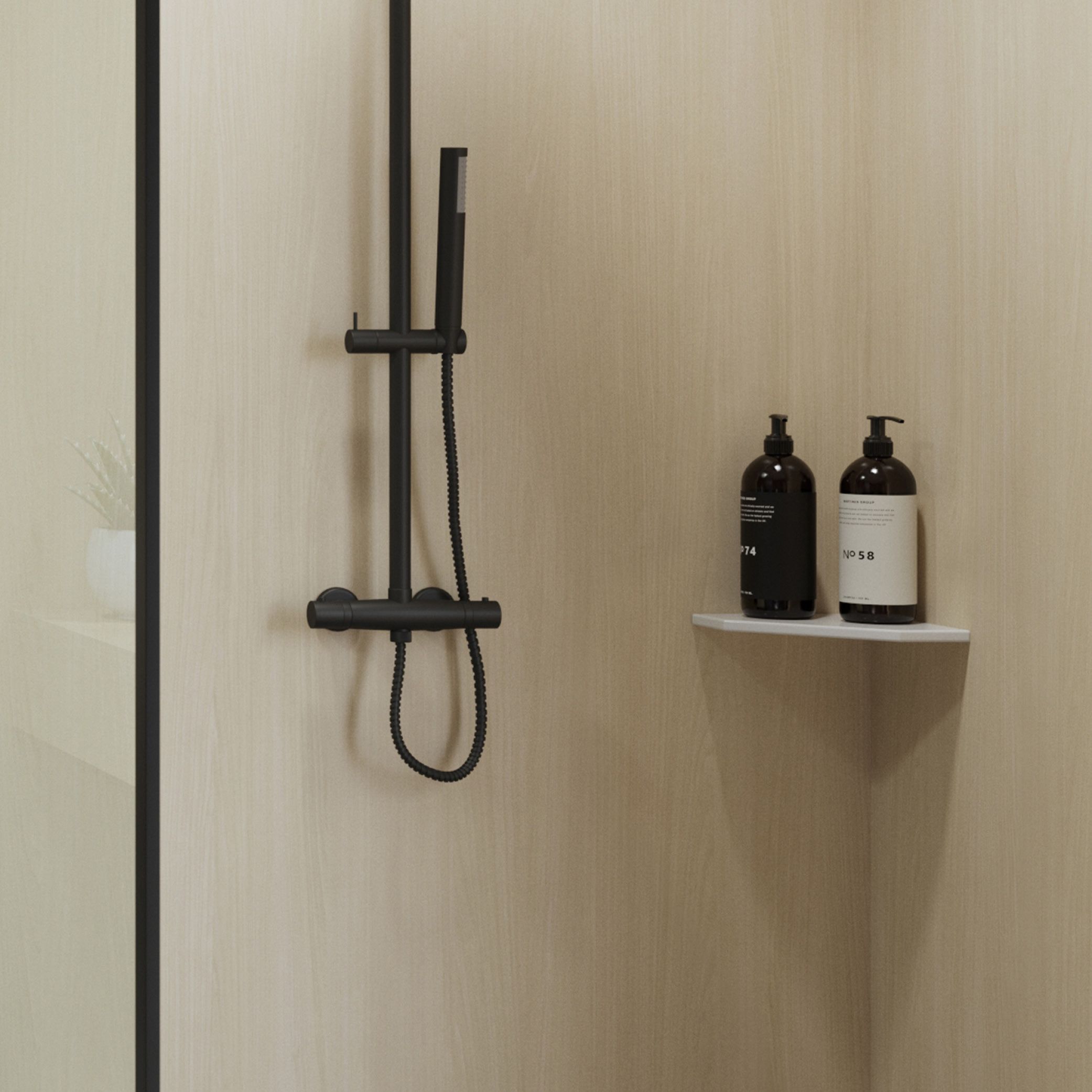 Splashwall White Wall-mounted Bathroom Corner shelf (D)1.91cm (H)20cm