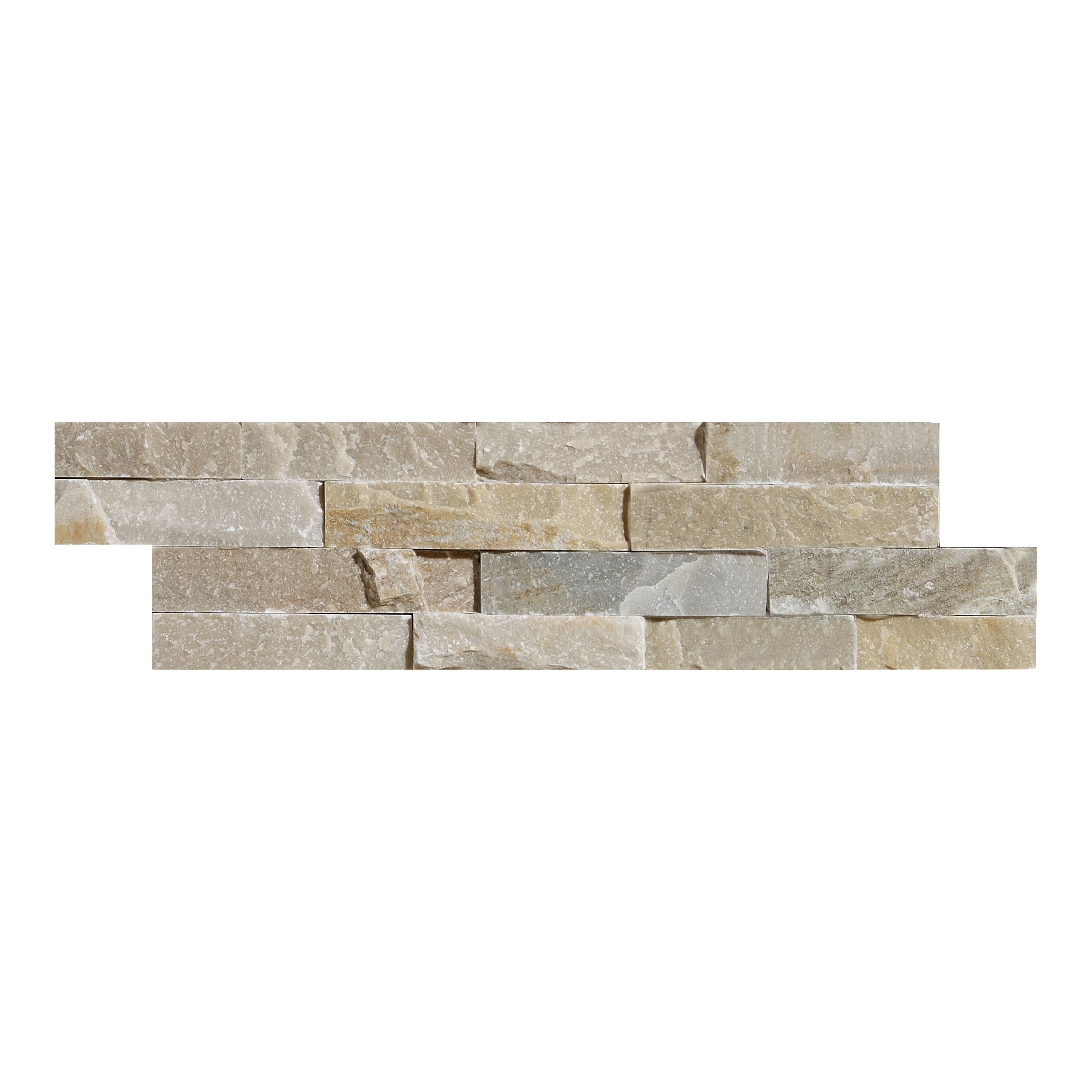 Splitface Multicolour Matt Patterned Natural stone Wall Tile, Pack of 12, (L)400mm (W)100mm