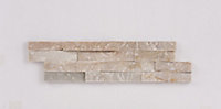 Splitface Oyster Matt Natural stone Wall Tile, Pack of 8, (L)360mm (W)100mm