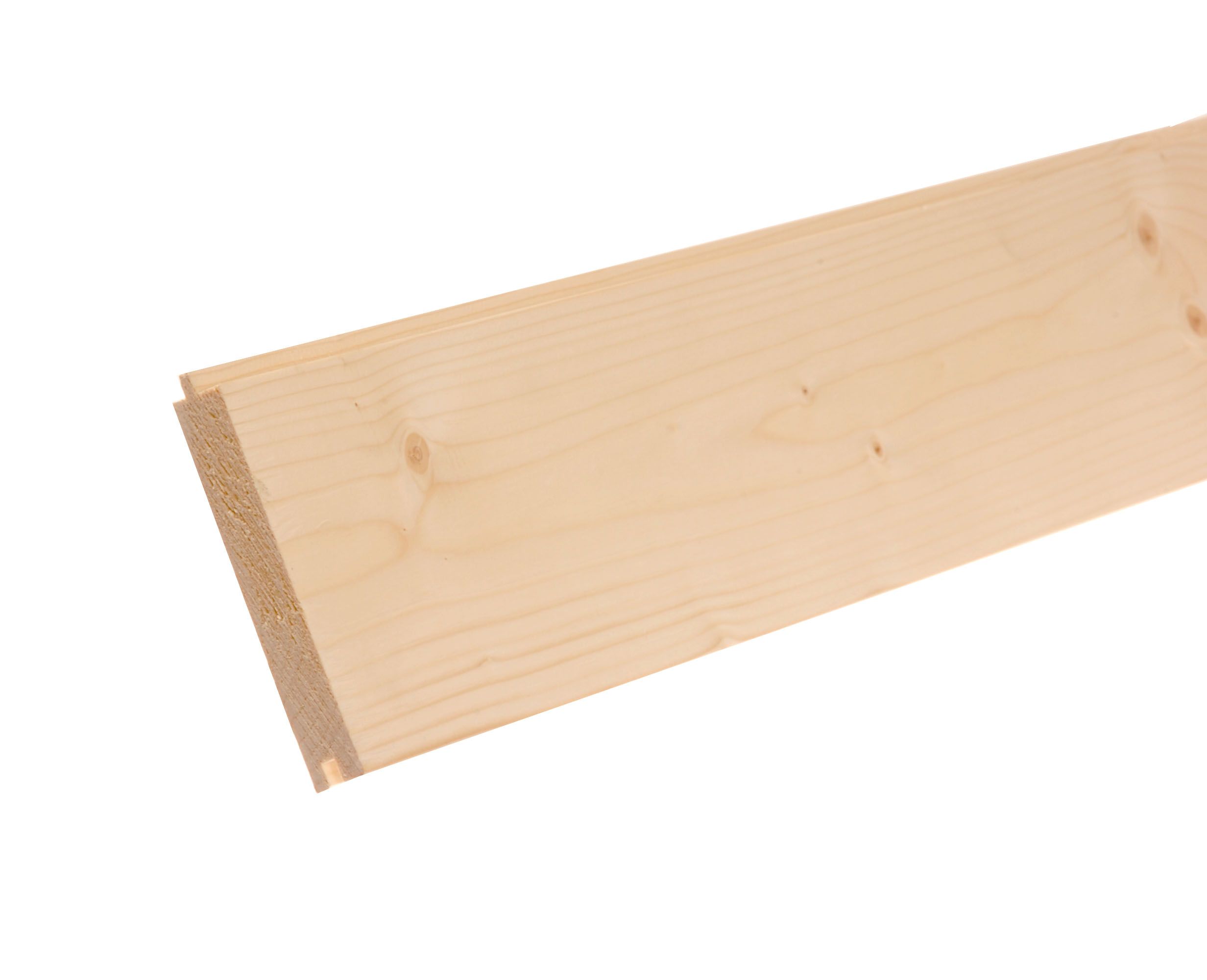 Spruce Tongue & groove Floorboard (L)2.1m (W)119mm (T)18mm0