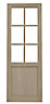 Square 2 panel Glazed Oak veneer Internal Door, (H)1980mm (W)686mm (T)40mm
