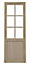 Square 2 panel Glazed Oak veneer Internal Door, (H)1980mm (W)838mm (T)40mm