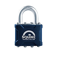 Squire Stronglock Laminated Steel Black Cylinder Open shackle Padlock (W)38mm