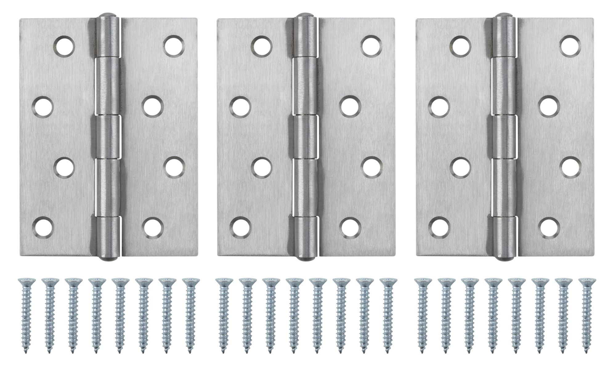 Stainless steel Butt Door hinge N432 (L)100mm, Pack of 3
