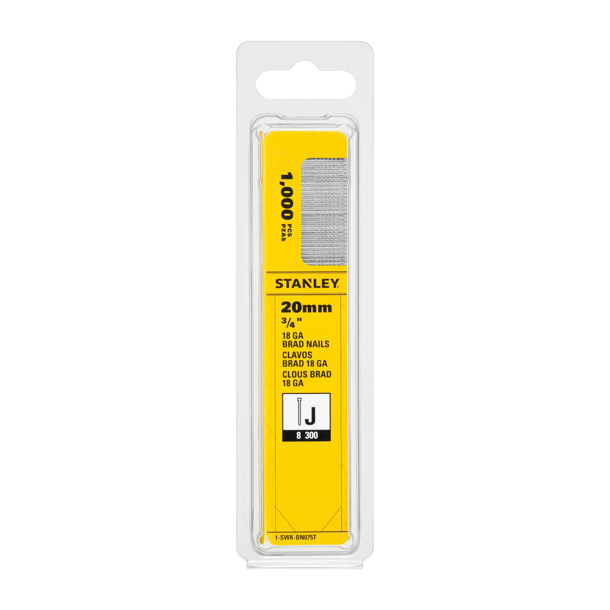 Stanley 18 gauge Galvanised Straight Collated Brads (L)20mm, Pack of 1000