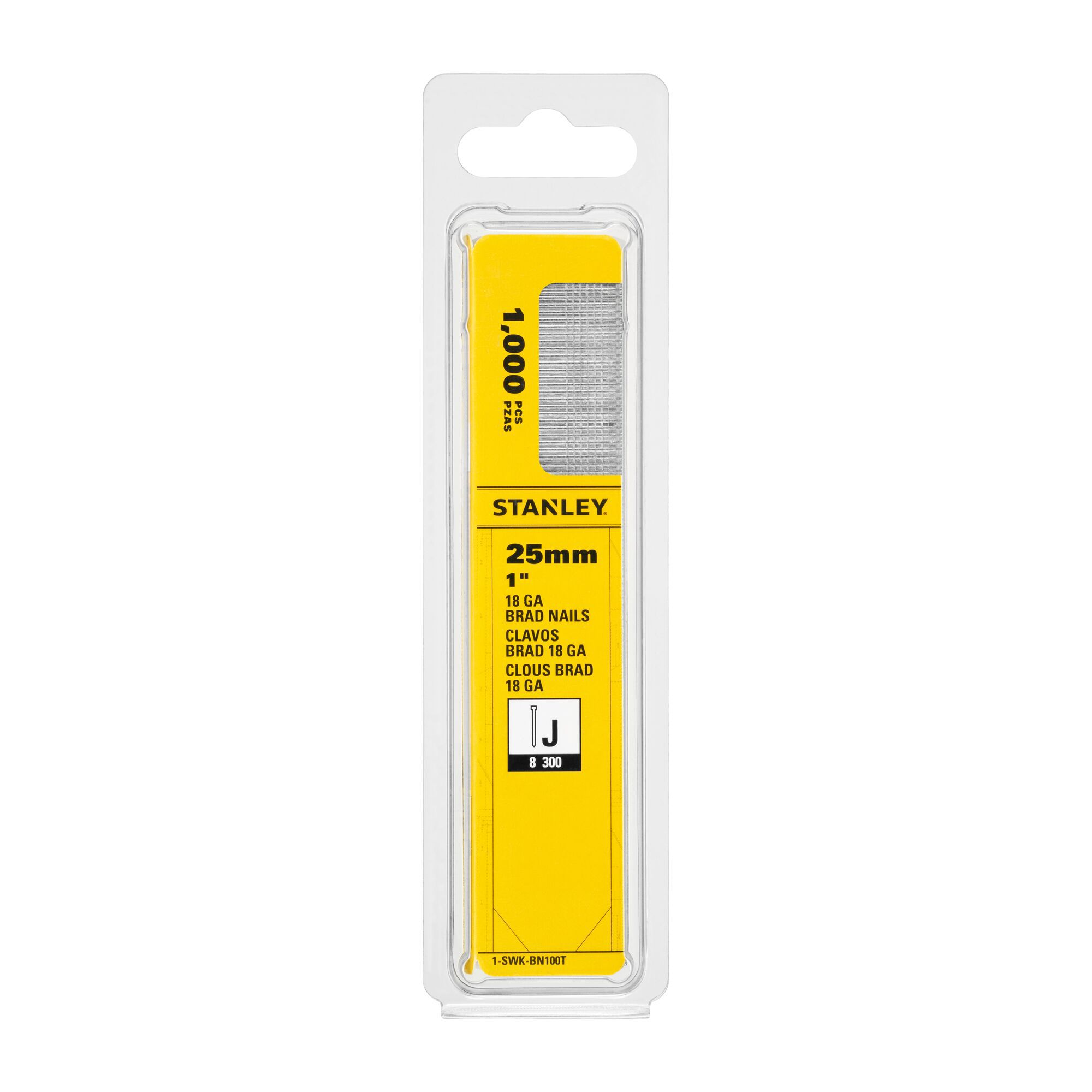 Stanley 18 gauge Galvanised Straight Collated Brads (L)25mm, Pack of 1000