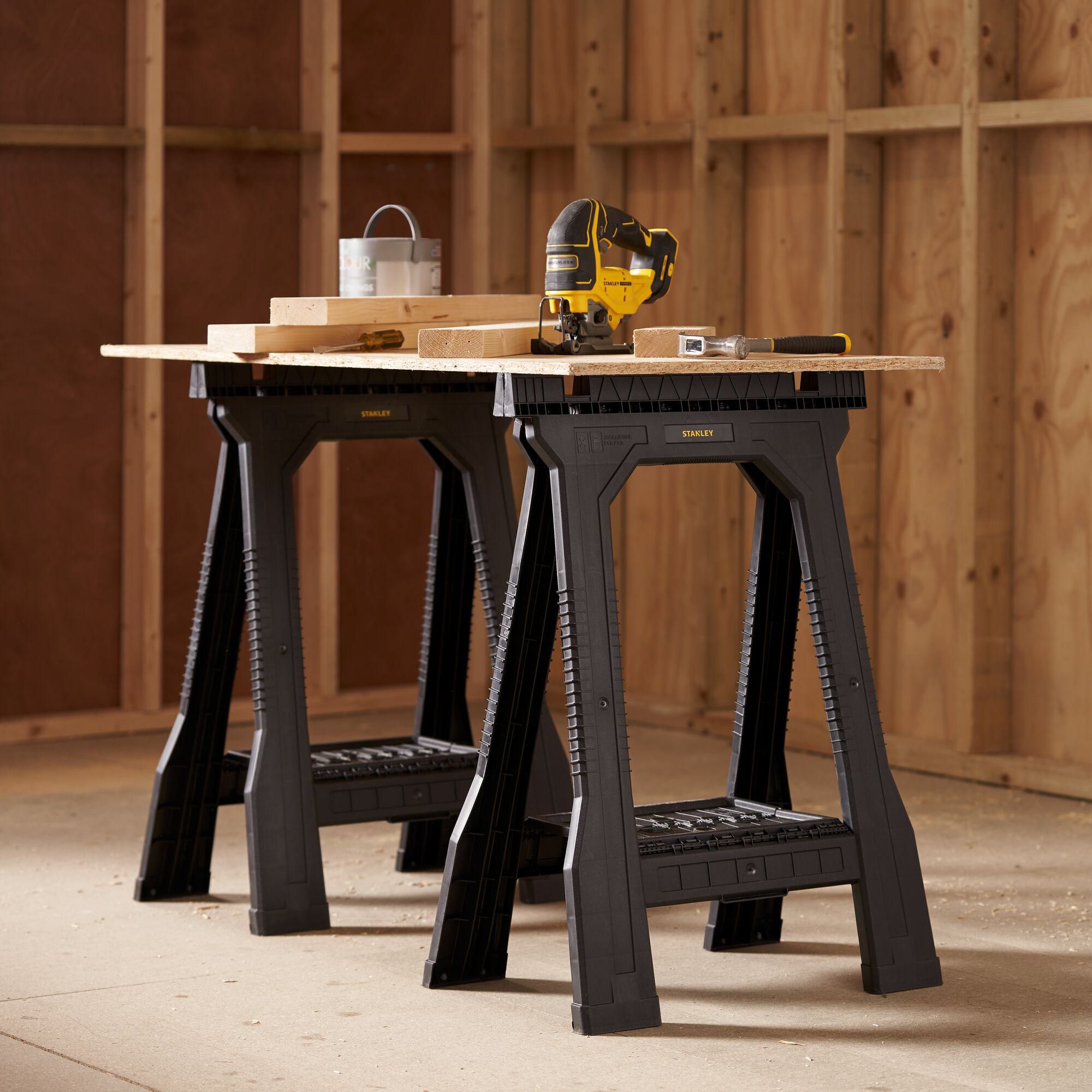Stanley 362kg Foldable Saw horse, Pack of 2
