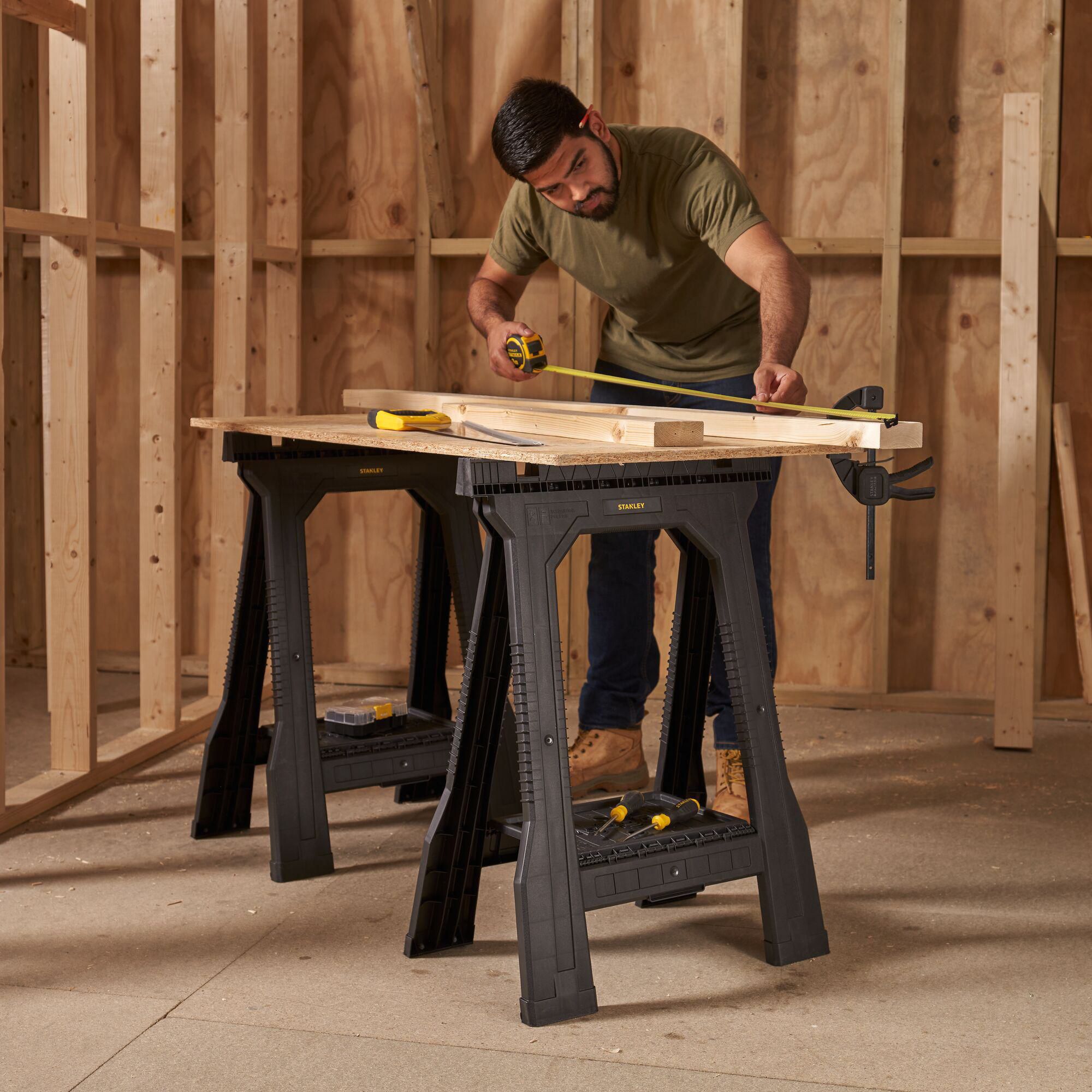 Stanley 362kg Foldable Saw horse, Pack of 2