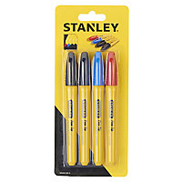 Stanley Assorted Fine tip Permanent Marker pen, Pack of 4