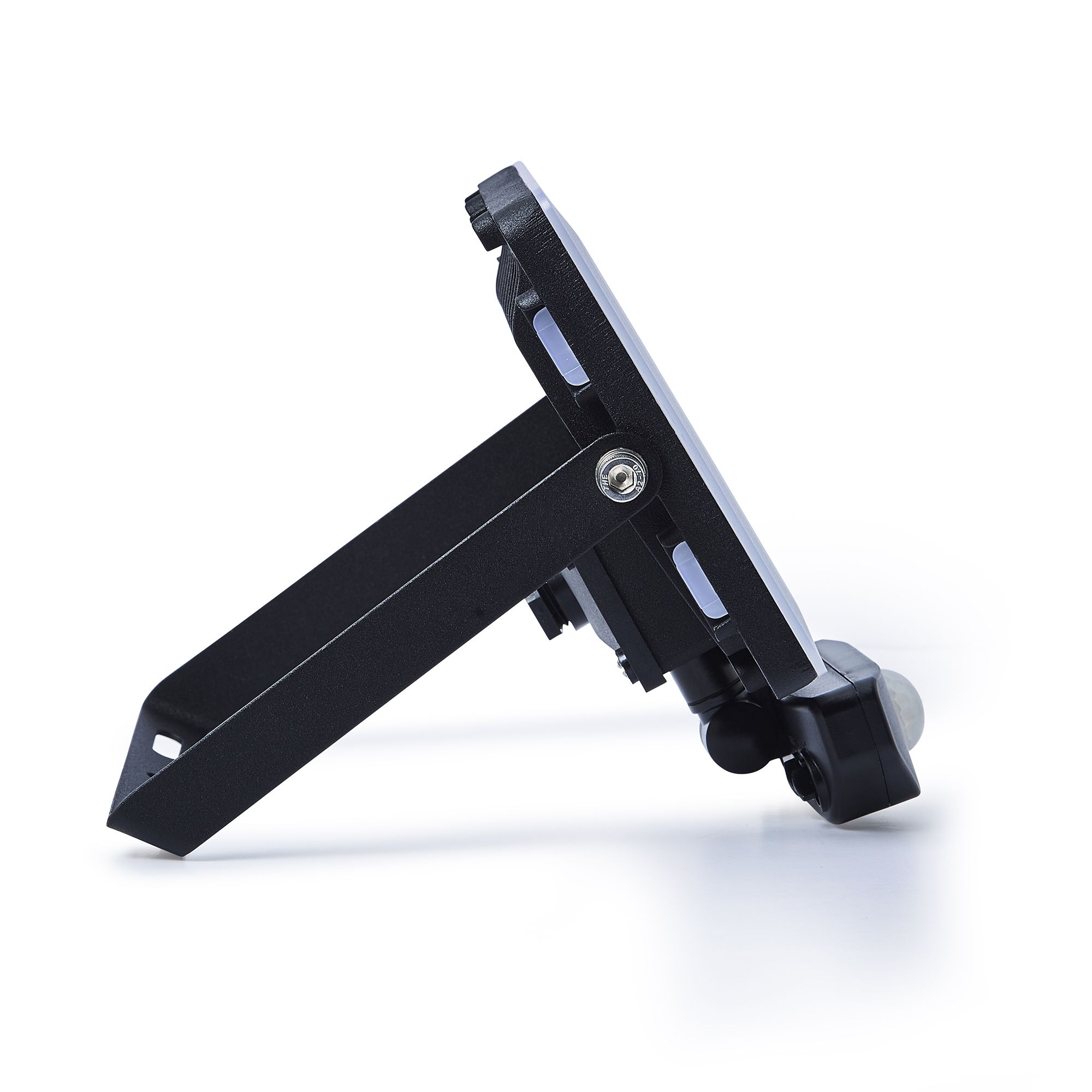 Stanley Black / Frosted Opal Mains-powered Cool daylight LED PIR Slimline floodlight 2700lm