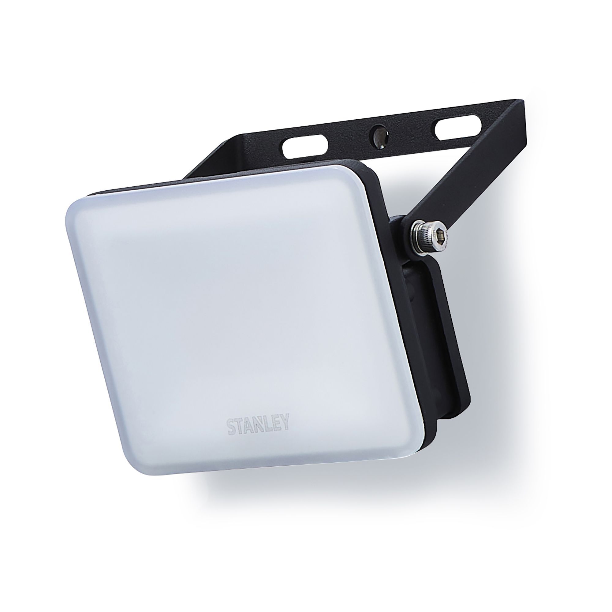 Stanley Black / Frosted Opal Mains-powered Cool daylight LED Without sensor Slimline floodlight 900lm