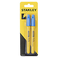 Stanley Blue Fine tip Permanent Marker pen, Pack of 2