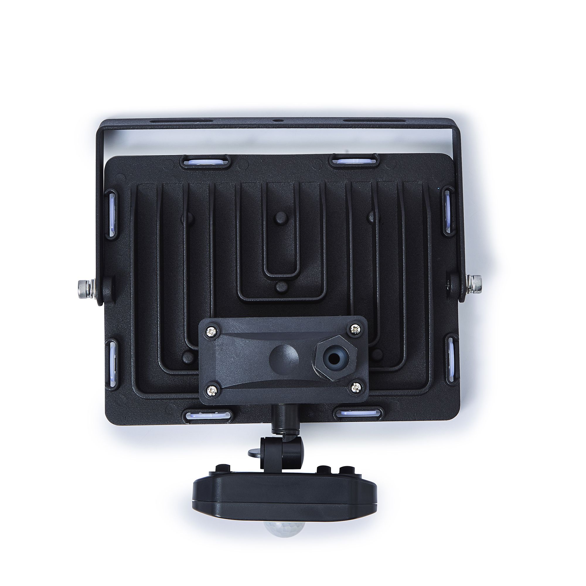 Stanley Frosted Floodlights Black / Frosted Opal Mains-powered Cool daylight LED PIR Slimline floodlight 4500lm