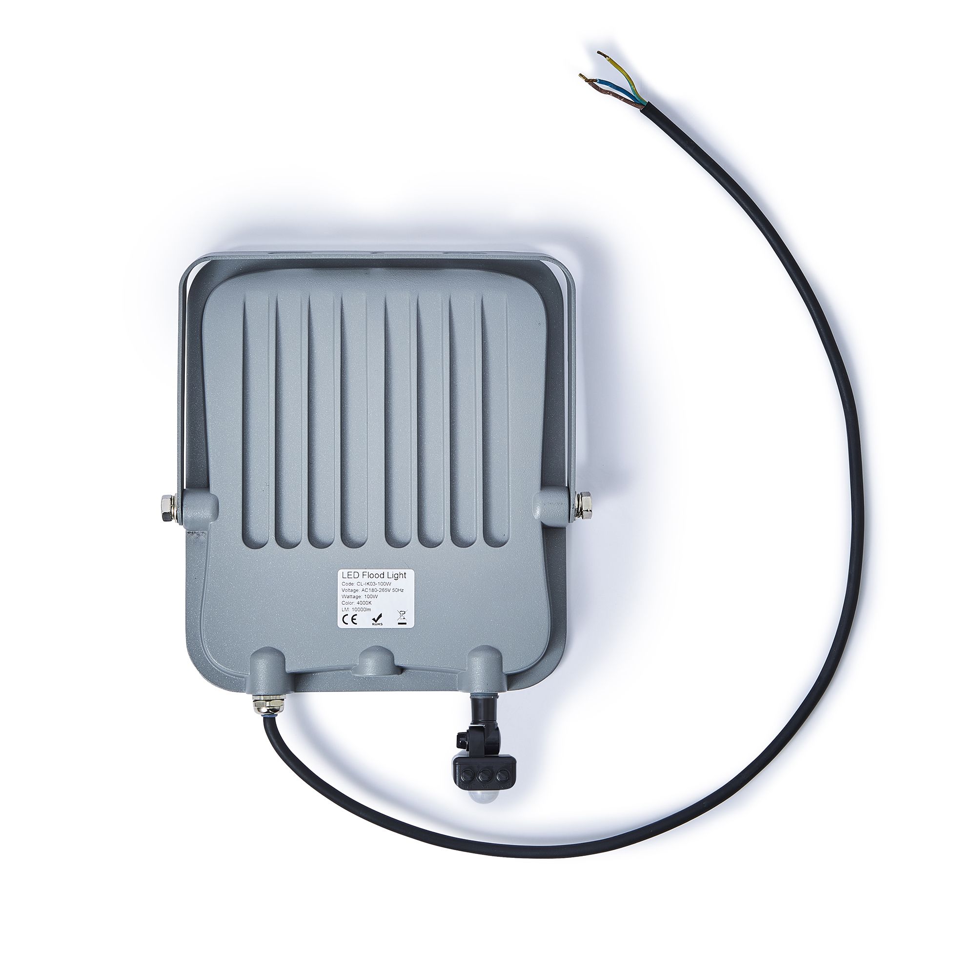 Stanley IK10 Black Mains-powered Cool daylight LED PIR Slimline floodlight 11000lm