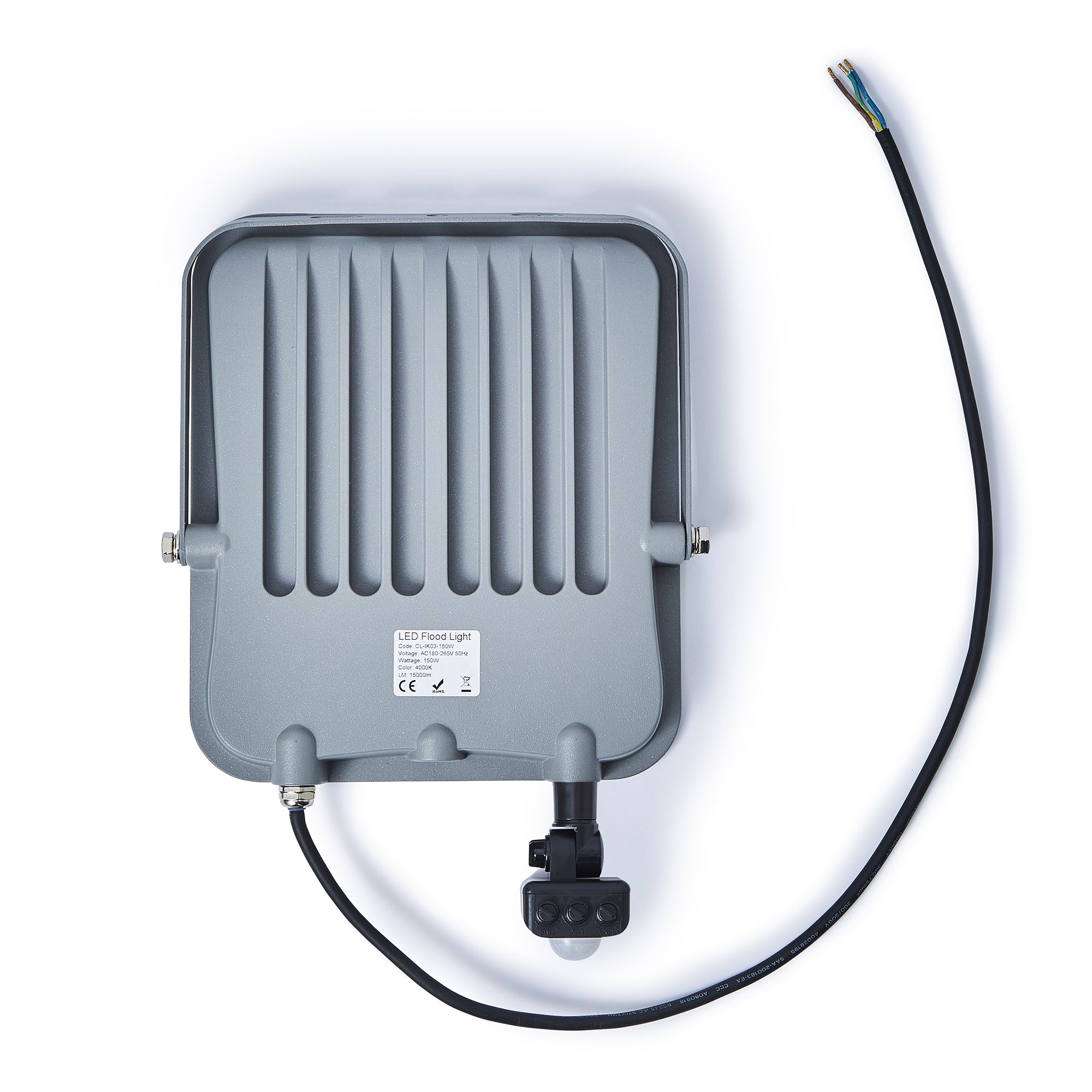 Stanley IK10 Black Mains-powered Cool daylight LED PIR Slimline floodlight 16500lm