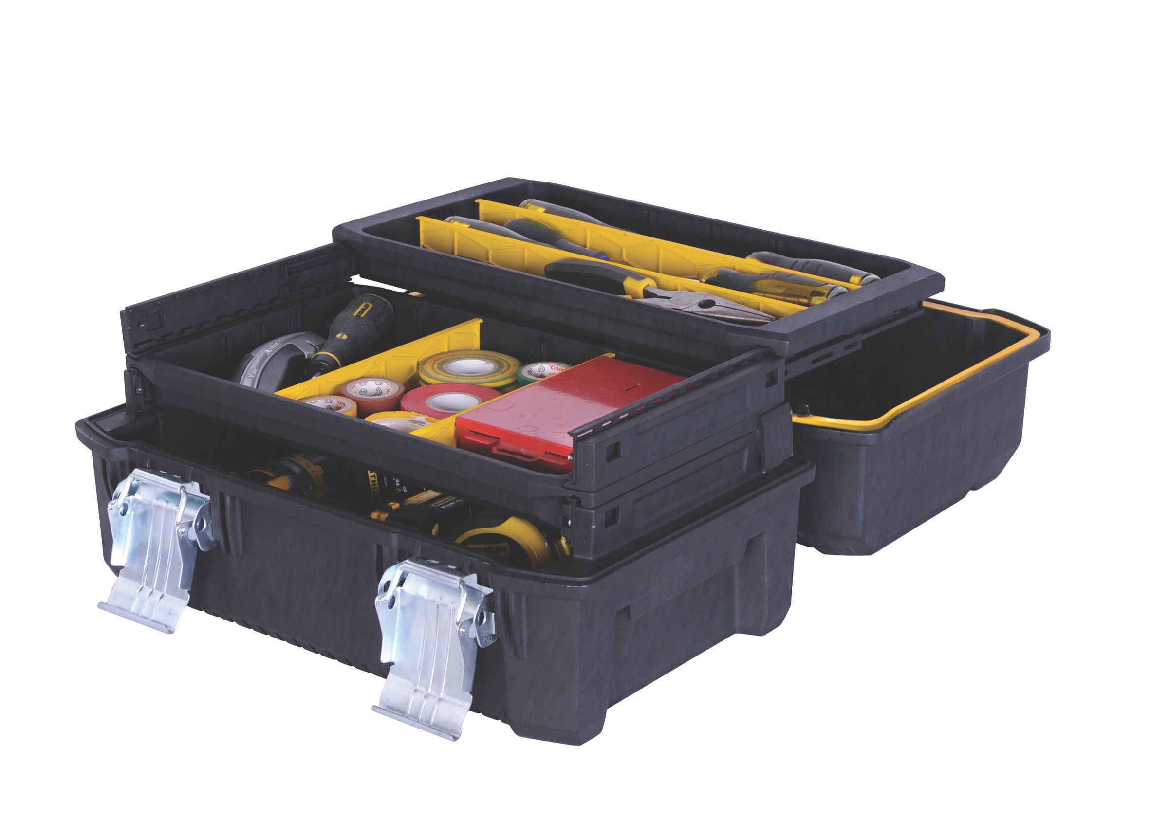 Stanley Polypropylene 4 compartment Trolley & toolbox (H)638mm (W)296mm  (D)470mm