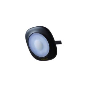 Stanley Round Floodlights Black Mains-powered Cool daylight LED Without sensor Slimline floodlight 4500lm