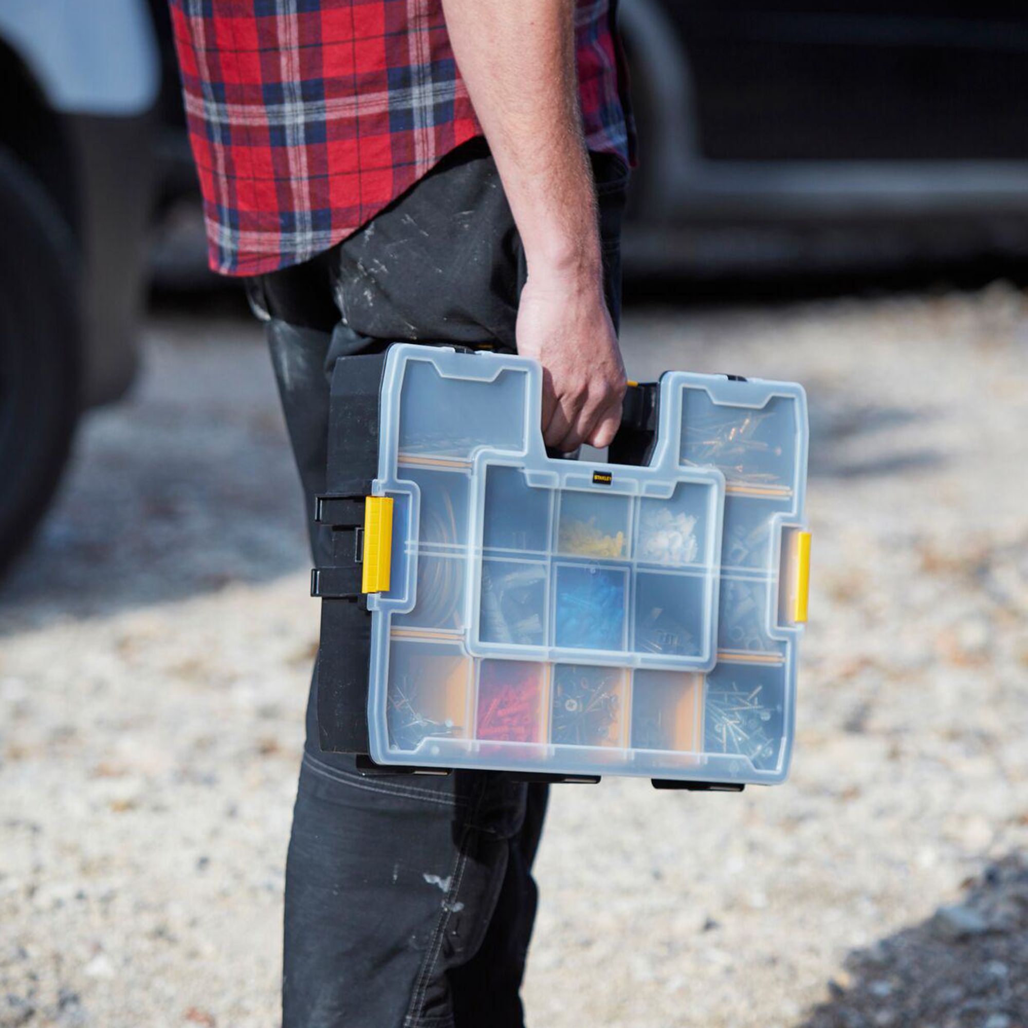 Stanley Sortmaster Black & yellow 15 compartment Tool organiser