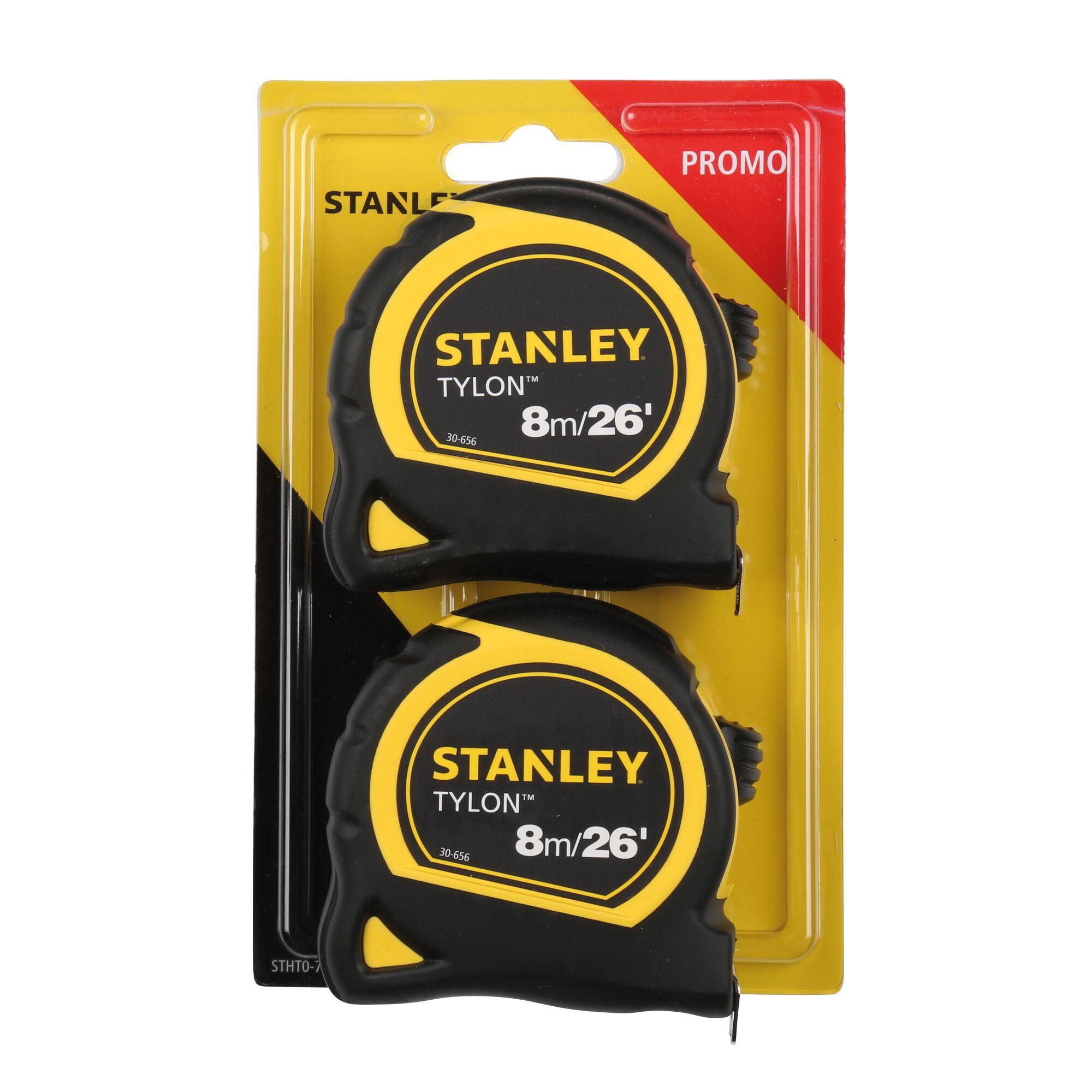 Stanley Tylon Tape measure 8m, Pack of 2