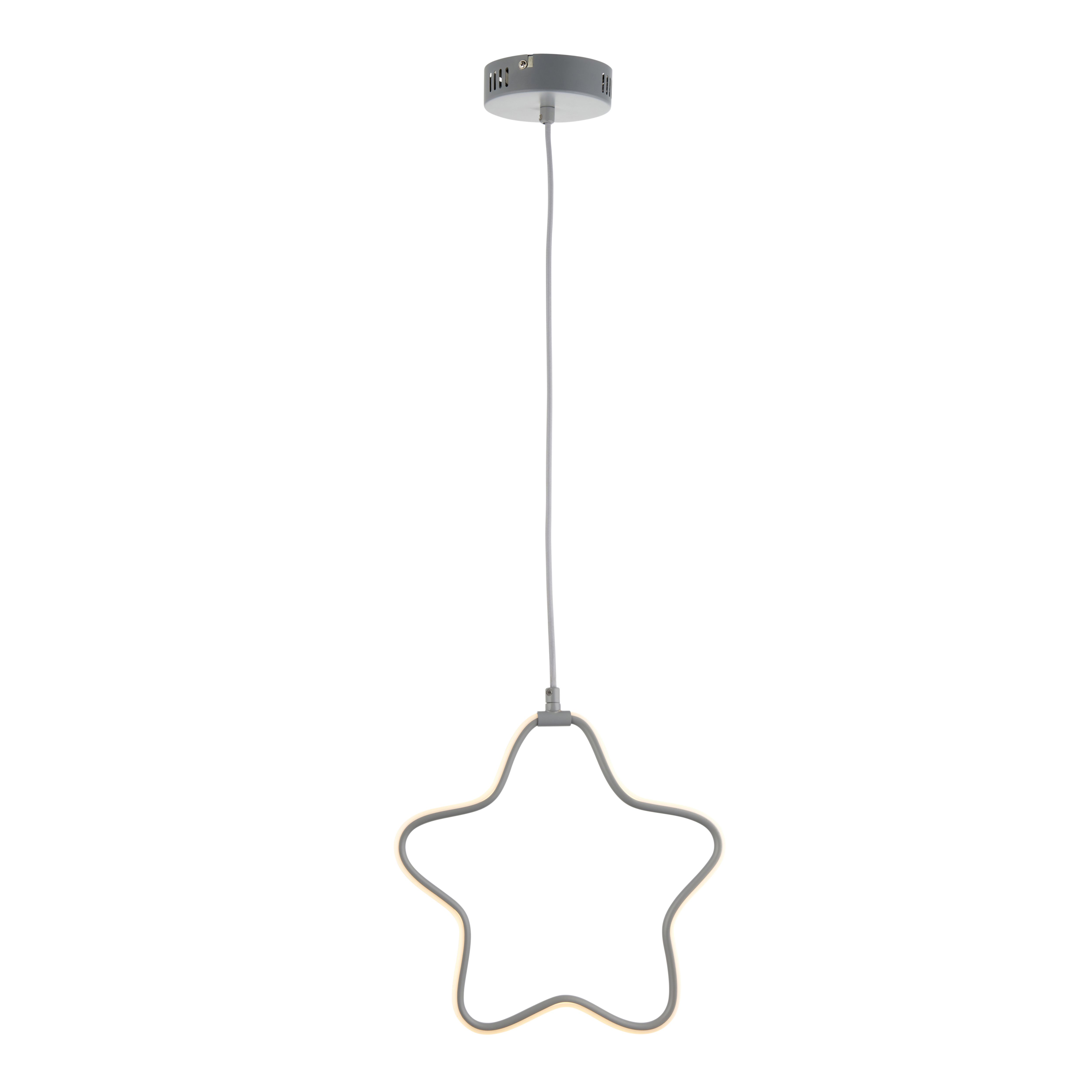 Star Matt Grey Pendant ceiling light, (Dia)300mm