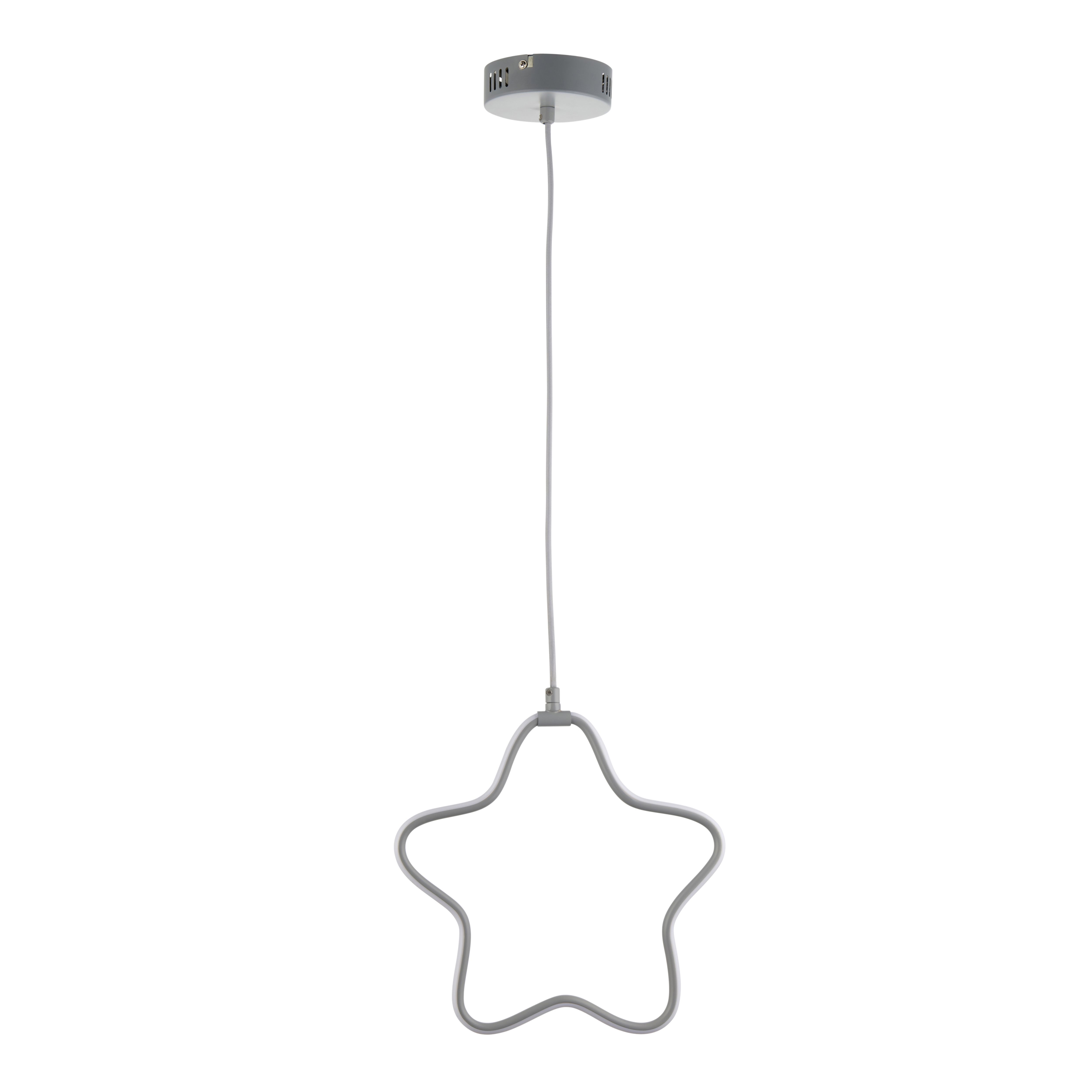 Star Matt Grey Pendant ceiling light, (Dia)300mm
