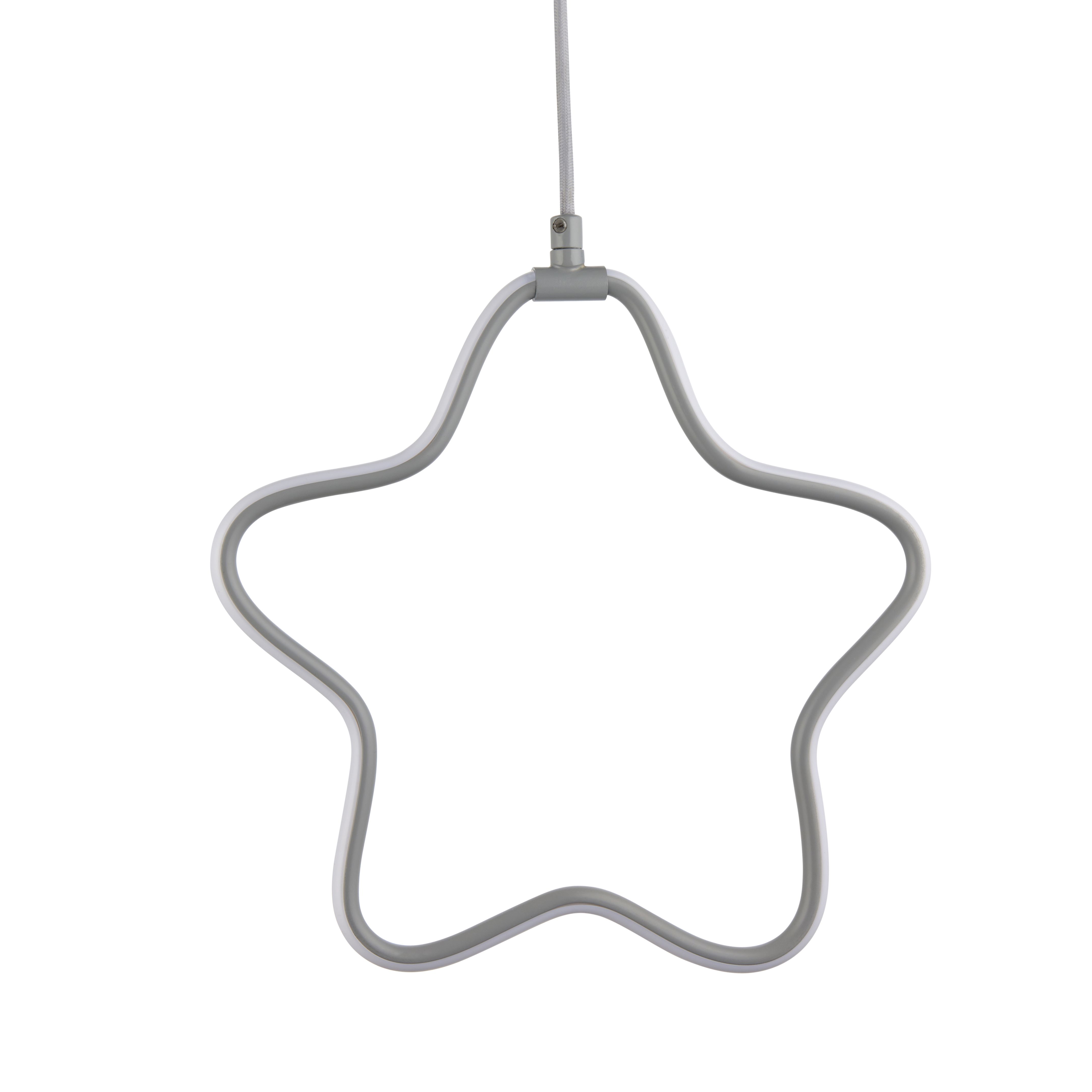 Star Matt Grey Pendant ceiling light, (Dia)300mm