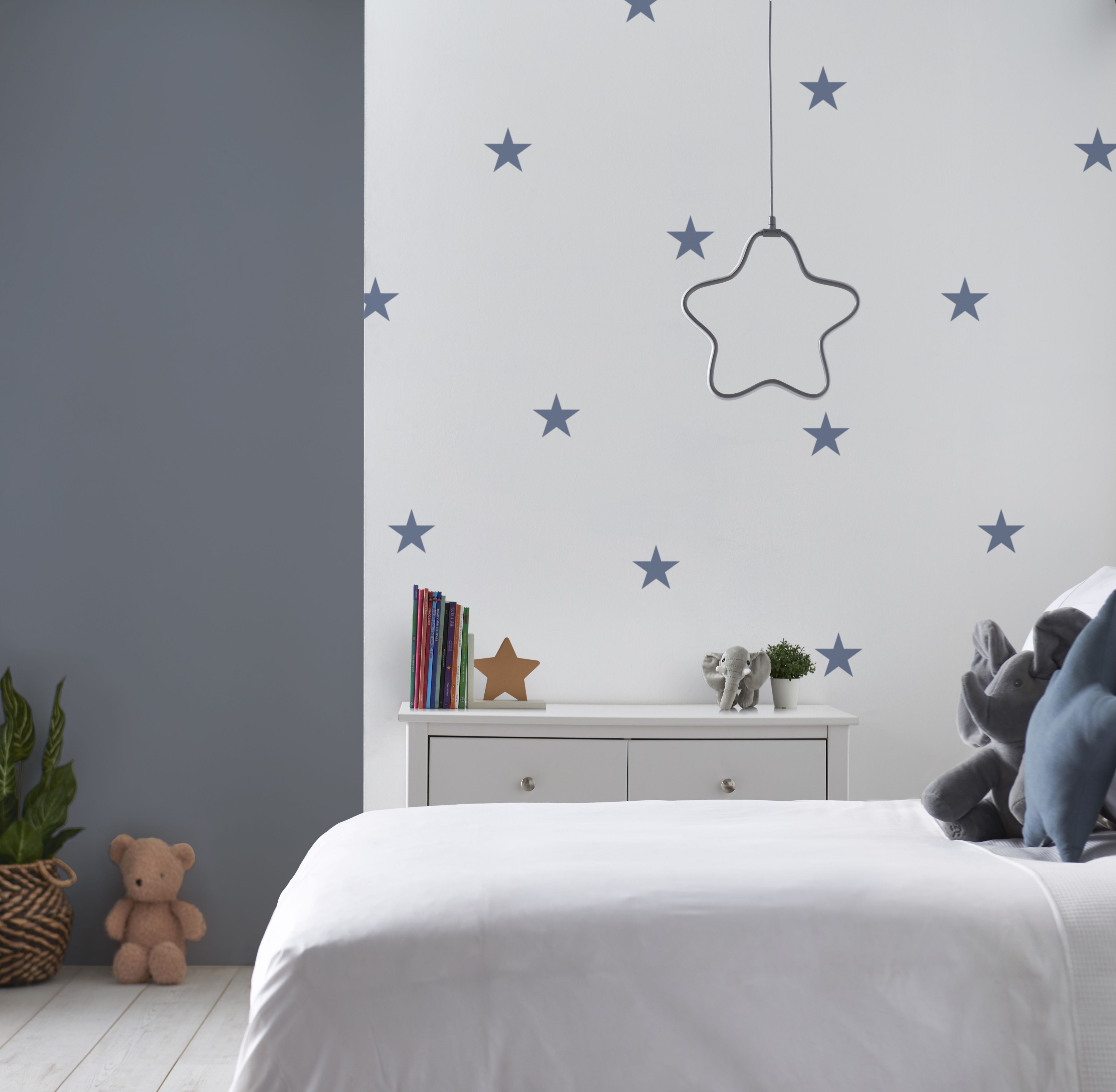 Star Matt Grey Pendant ceiling light, (Dia)300mm