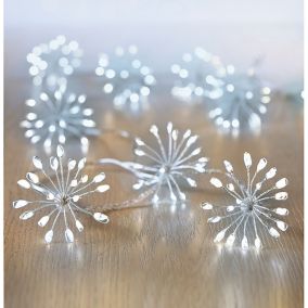 Starburst 600 White Cluster LED String lights Clear & silver cable