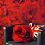 Statement Kalika Red Floral Smooth Wallpaper