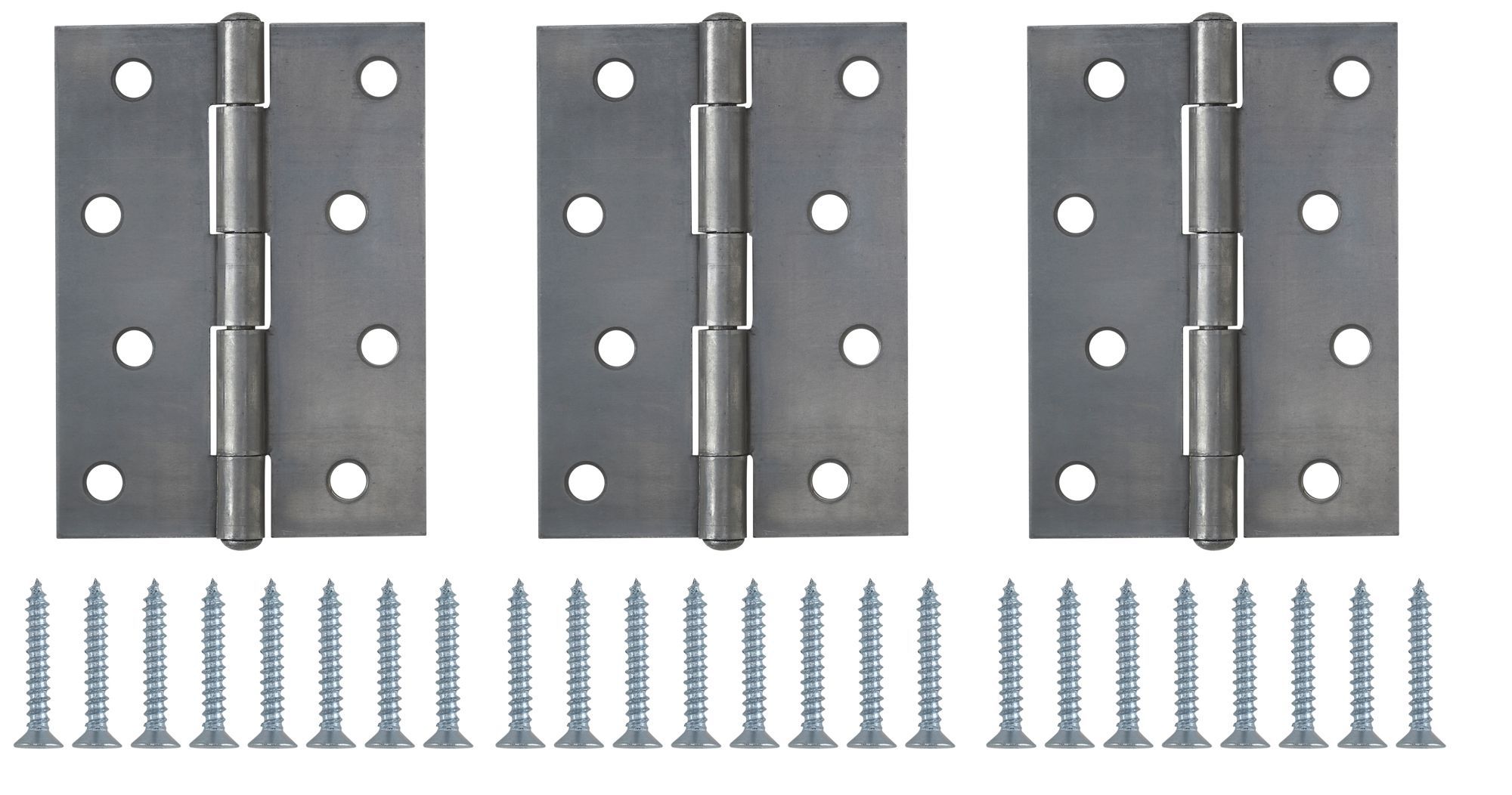 Steel Butt Door hinge N436 (L)100mm, Pack of 3