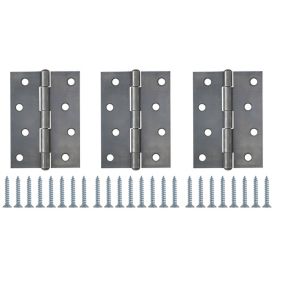 Steel Butt Door hinge N436 (L)100mm, Pack of 3