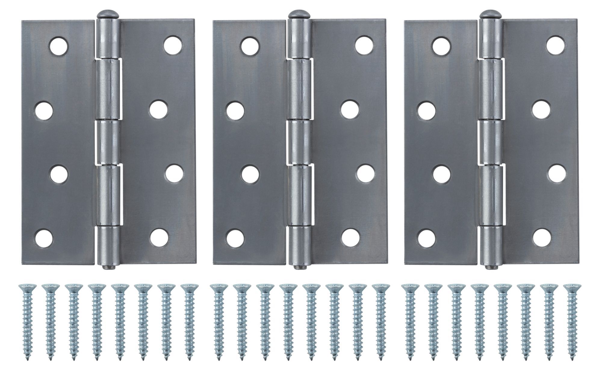 Steel Butt Door hinge N438 (L)100mm, Pack of 3