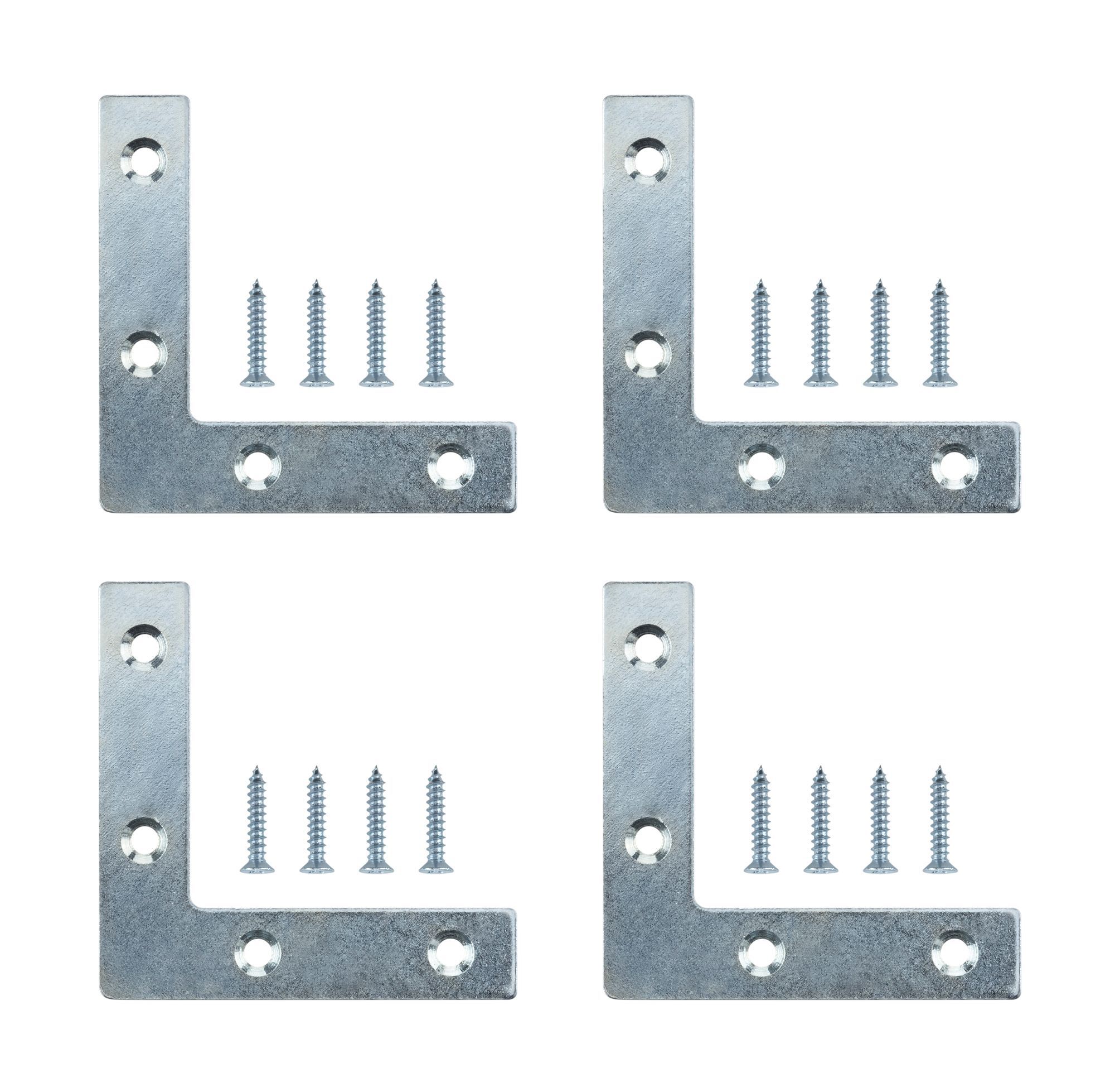 Steel Corner plate, Pack of 4 | Tradepoint