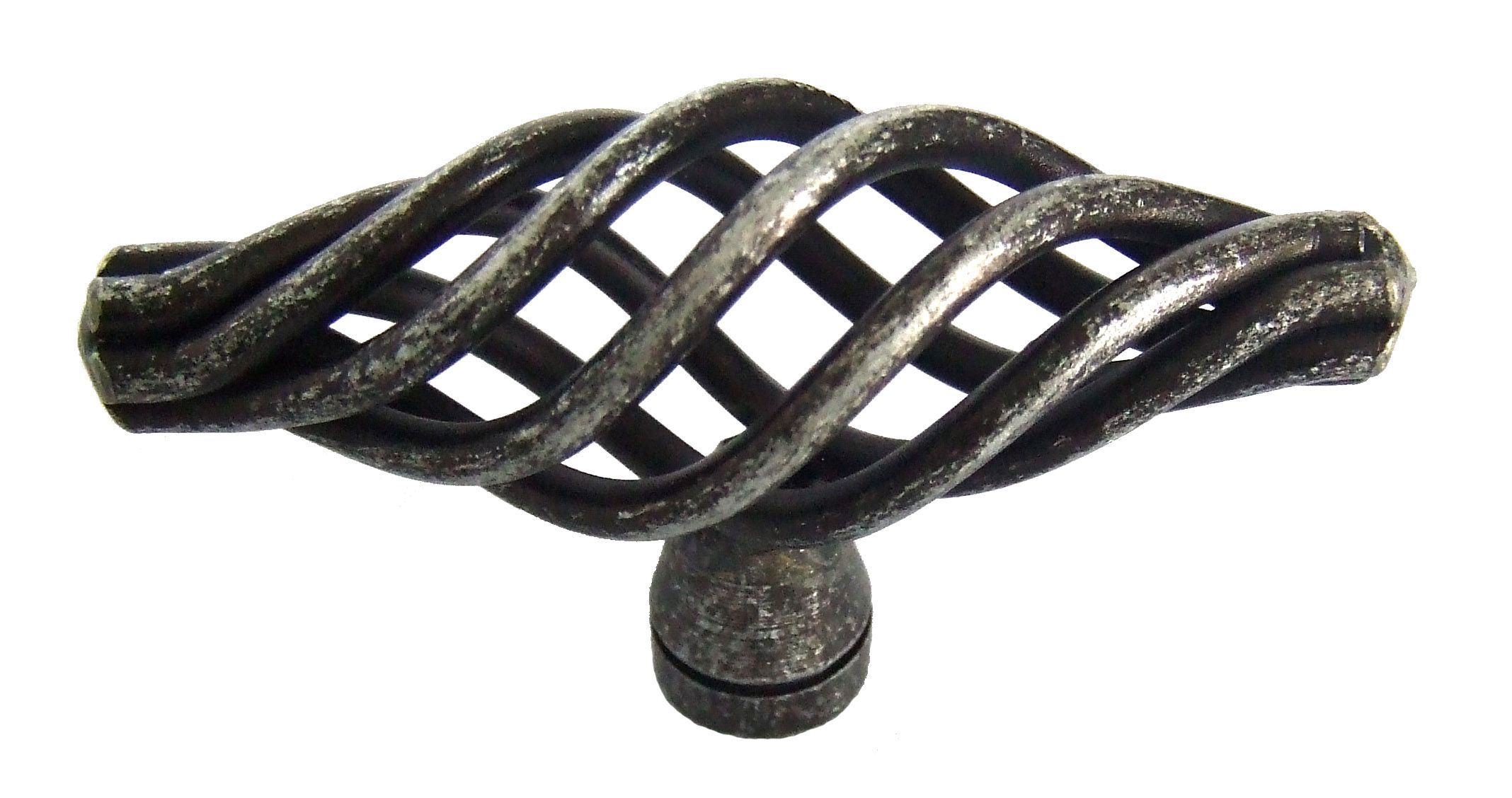 Steel Pewter effect T-shaped Cage Cabinet Knob (Dia)62mm