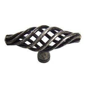 Steel Pewter effect T-shaped Cage Cabinet Knob (Dia)62mm
