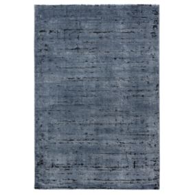 Stella Ocean Blue Structured Medium Rug, (L)170cm x (W)120cm