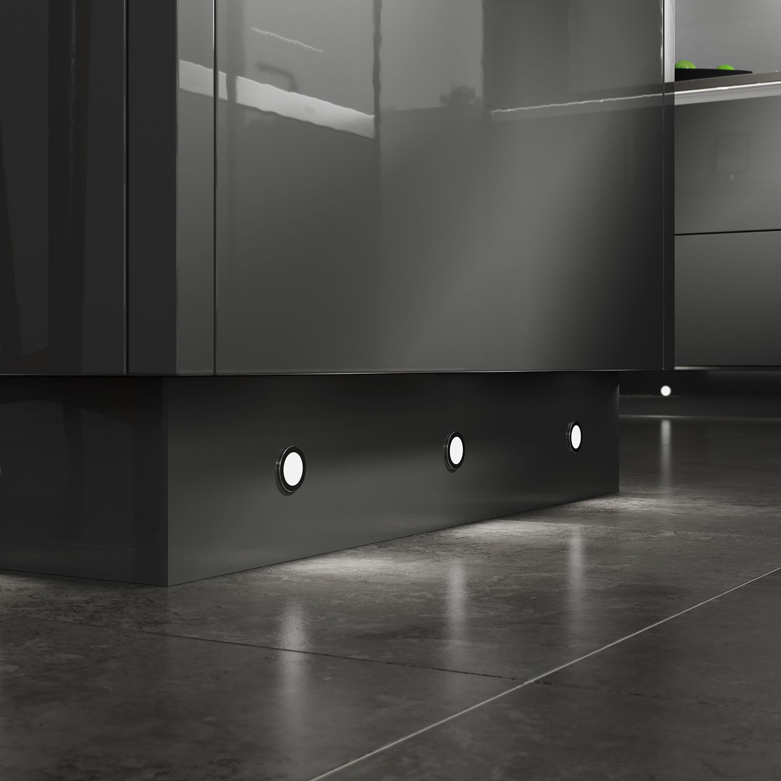 Stella Pro Stainless steel effect Mains-powered LED Variable white Cabinet light IP44 (L)35mm (W)35mm, Pack of 10