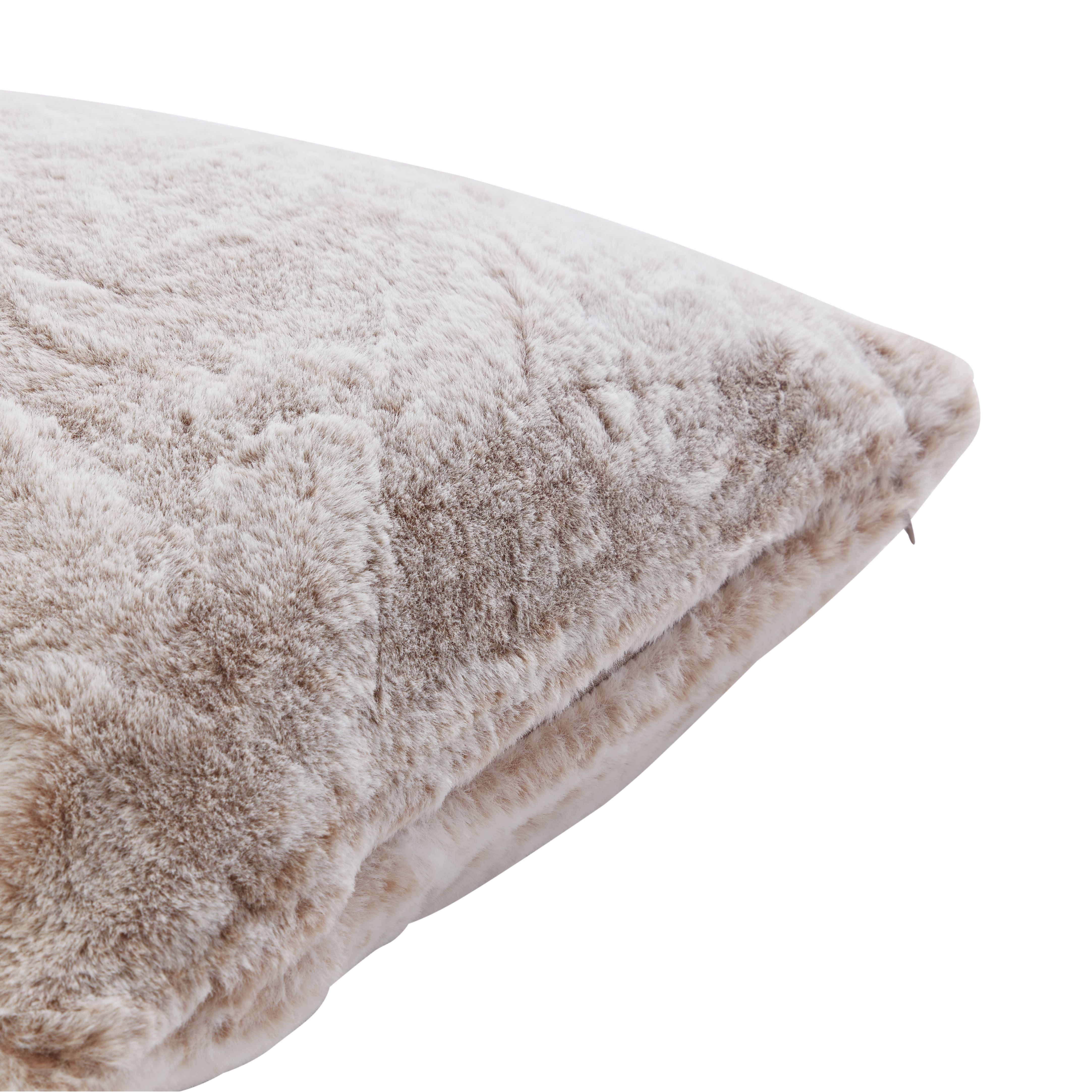 Stone Rabbit faux fur Indoor Cushion (L)43cm x (W)43cm